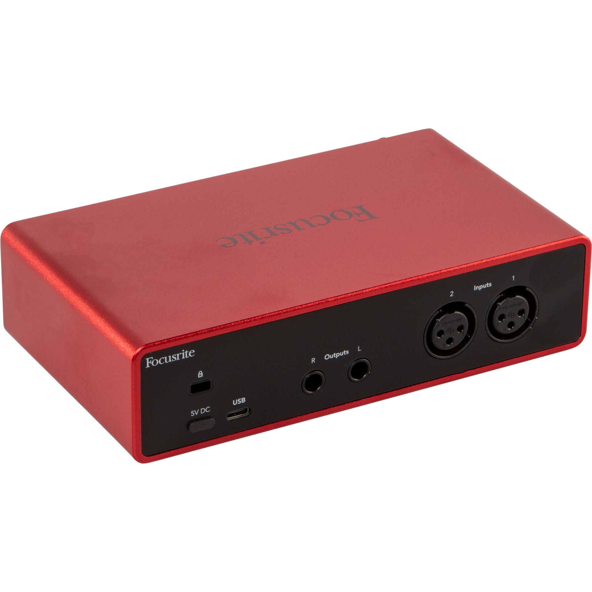 Audio-Schnittstelle, USB, XLR-Eingänge, roter Metallgehäuse, 2 Eingänge