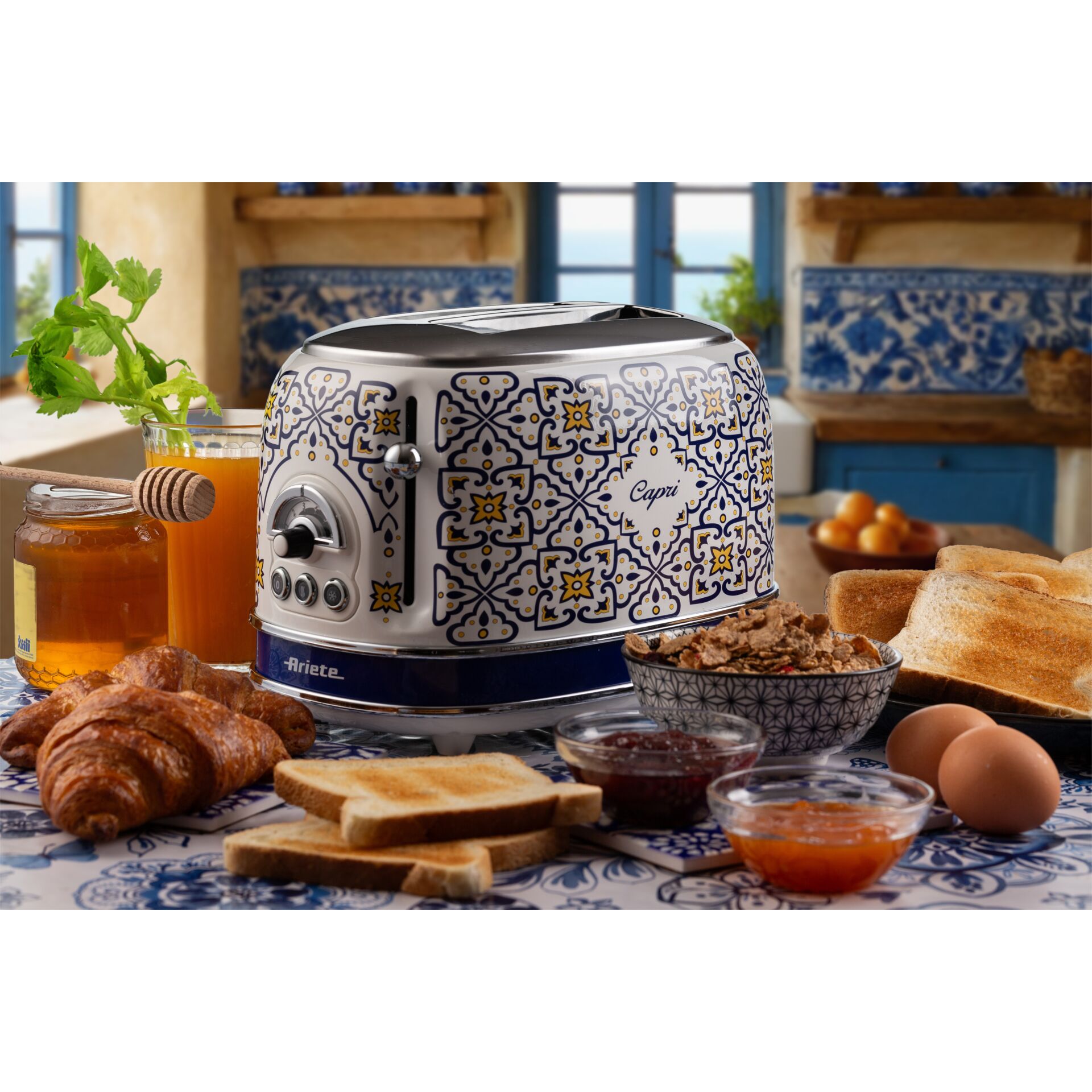 Toaster, Gemusterter Toaster, Keramikmuster-Toaster, Küchengerät, Toastbrot
