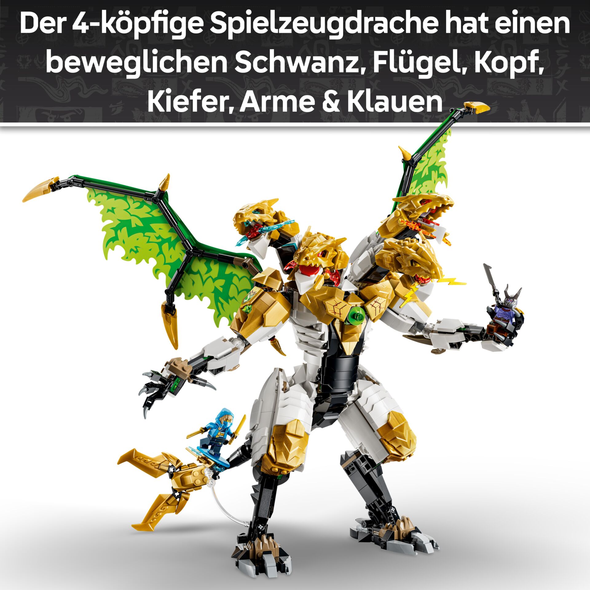 lego, drache, mecha, gold, flügel