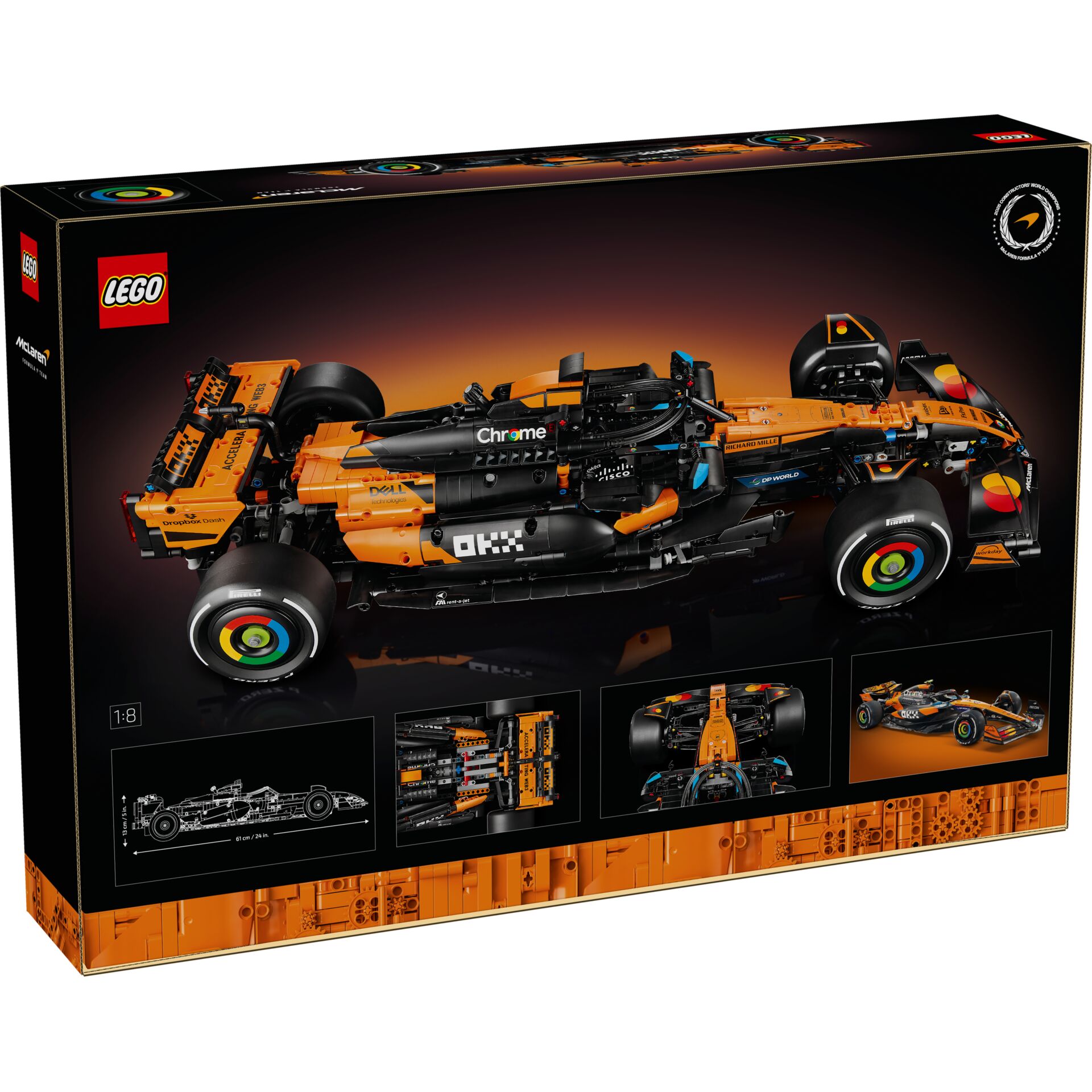 LEGO, Rennwagen, Formel 1, Kastenbaukasten, Orange-Schwarz