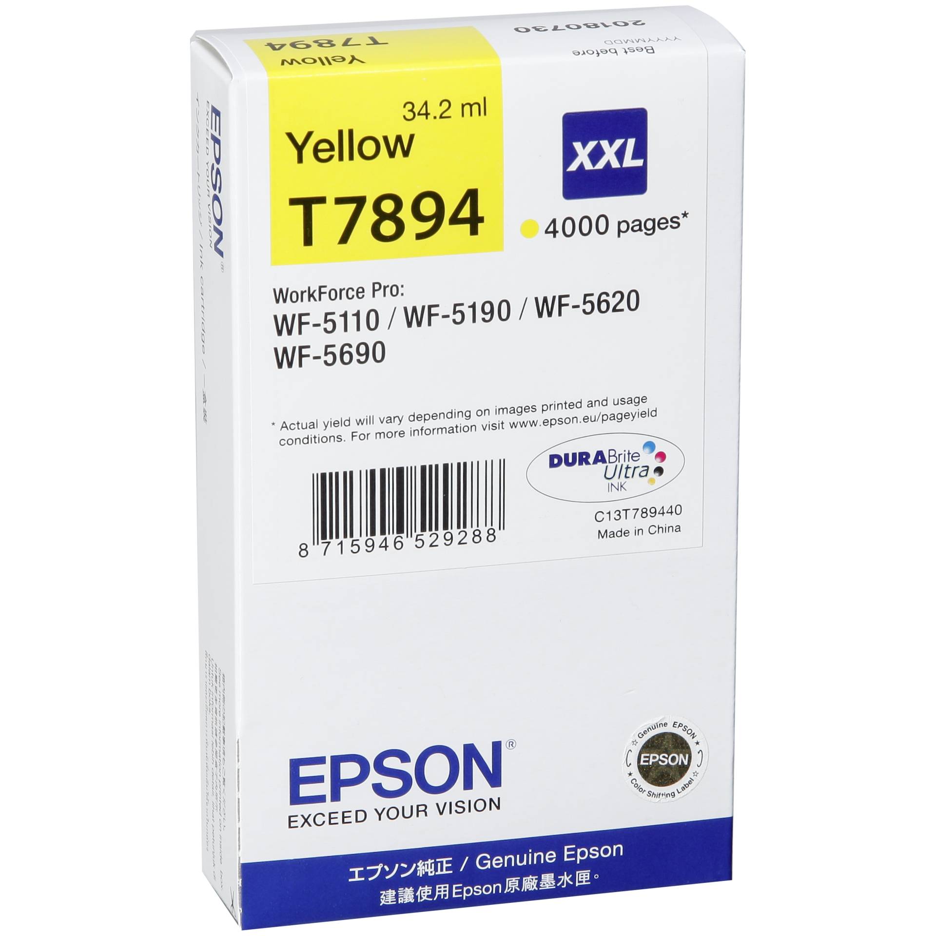 Epson DURABrite Ultra Ink XXL  Tintenpatrone yellow      T 7894