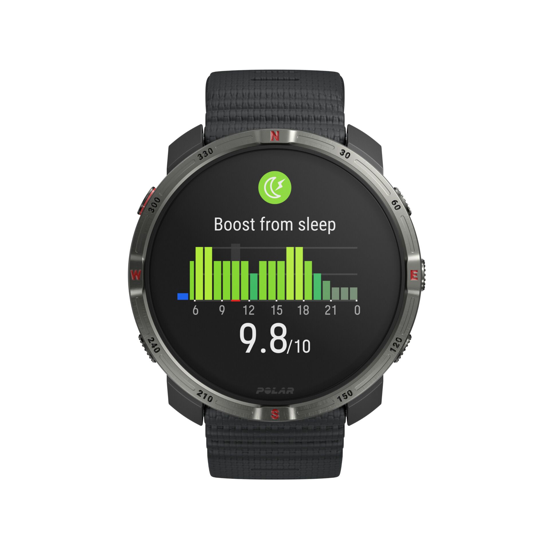 smartwatch, sleep tracking, Herzfrequenz, runder Zifferblatt, schwarzes Armband