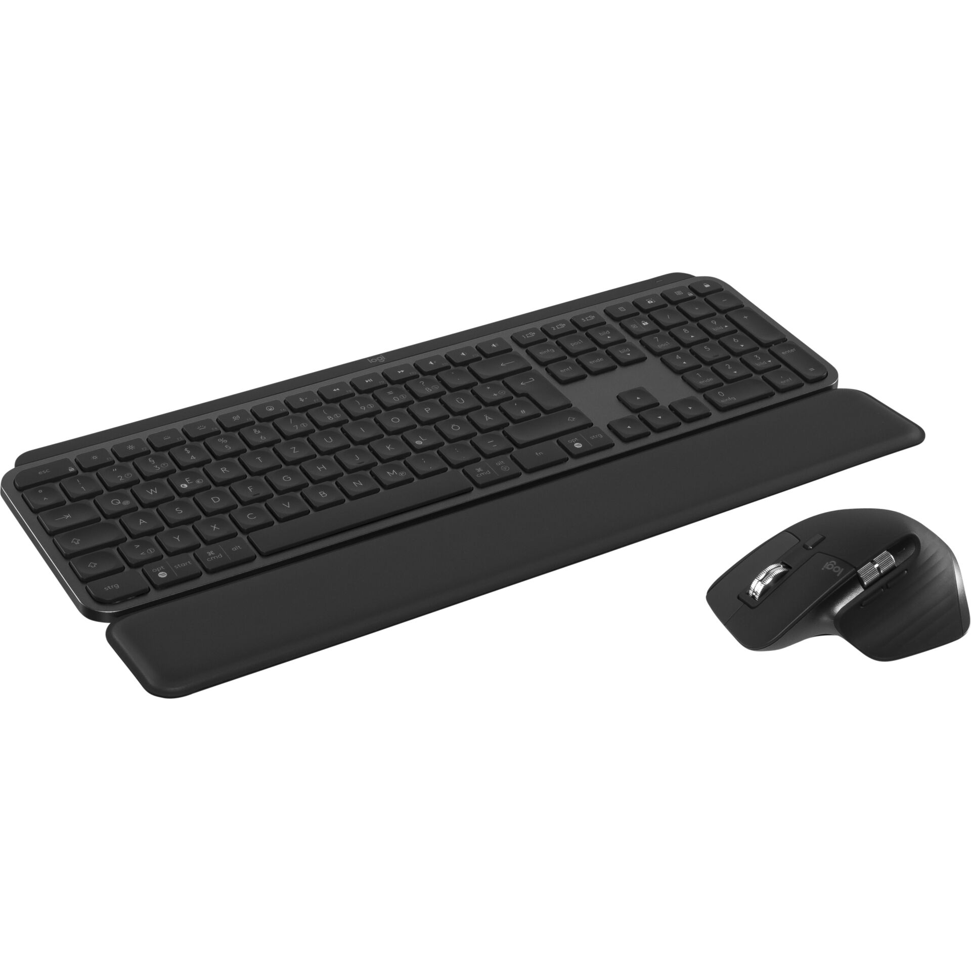 Tastatur, QWERTZ, kabellos, Schwarz, Sensor-Mausset