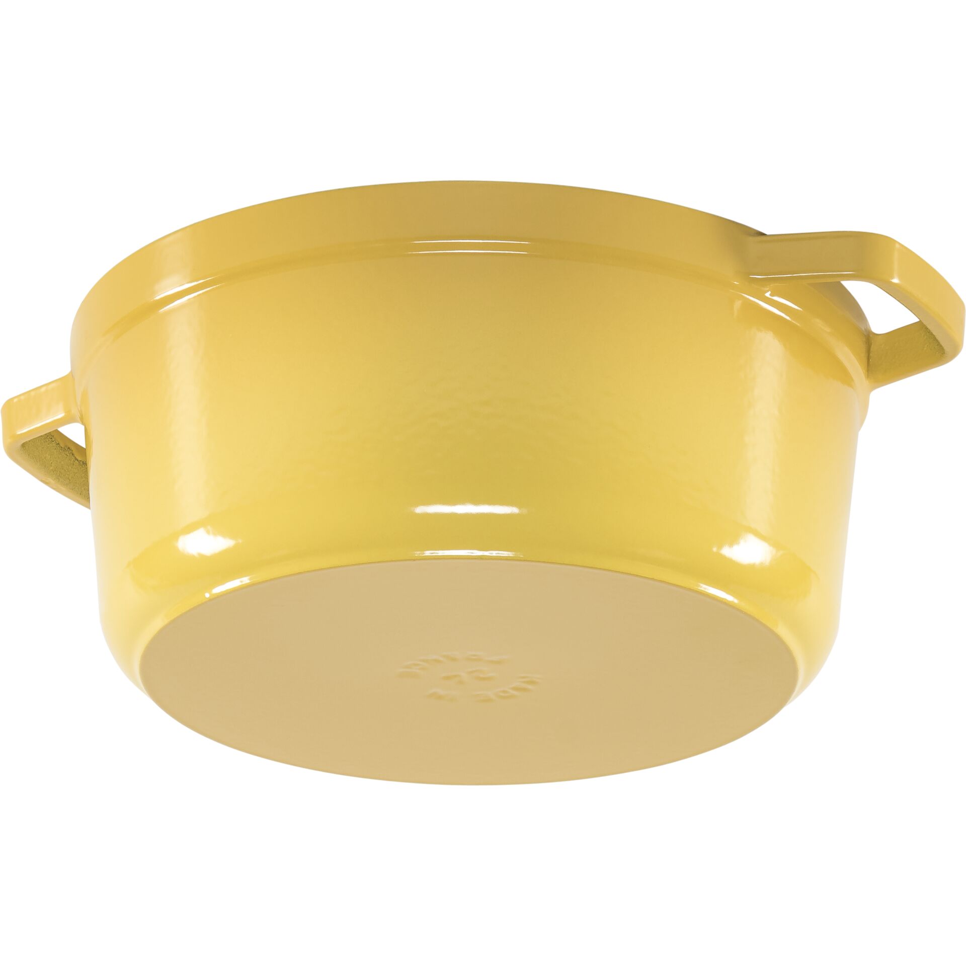 Kasserolle, Mini-Topf, Gusseisen, Gelb, Griffmulden, Topf, Gelb, Kochtopf, Edelstahl, Griffe