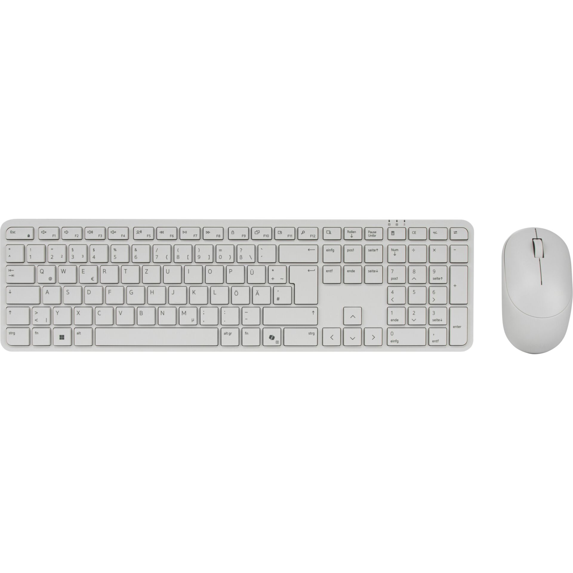 Tastatur, Kabelloses Keyboard, QWERTZ, USB, Schwarz/Weiß