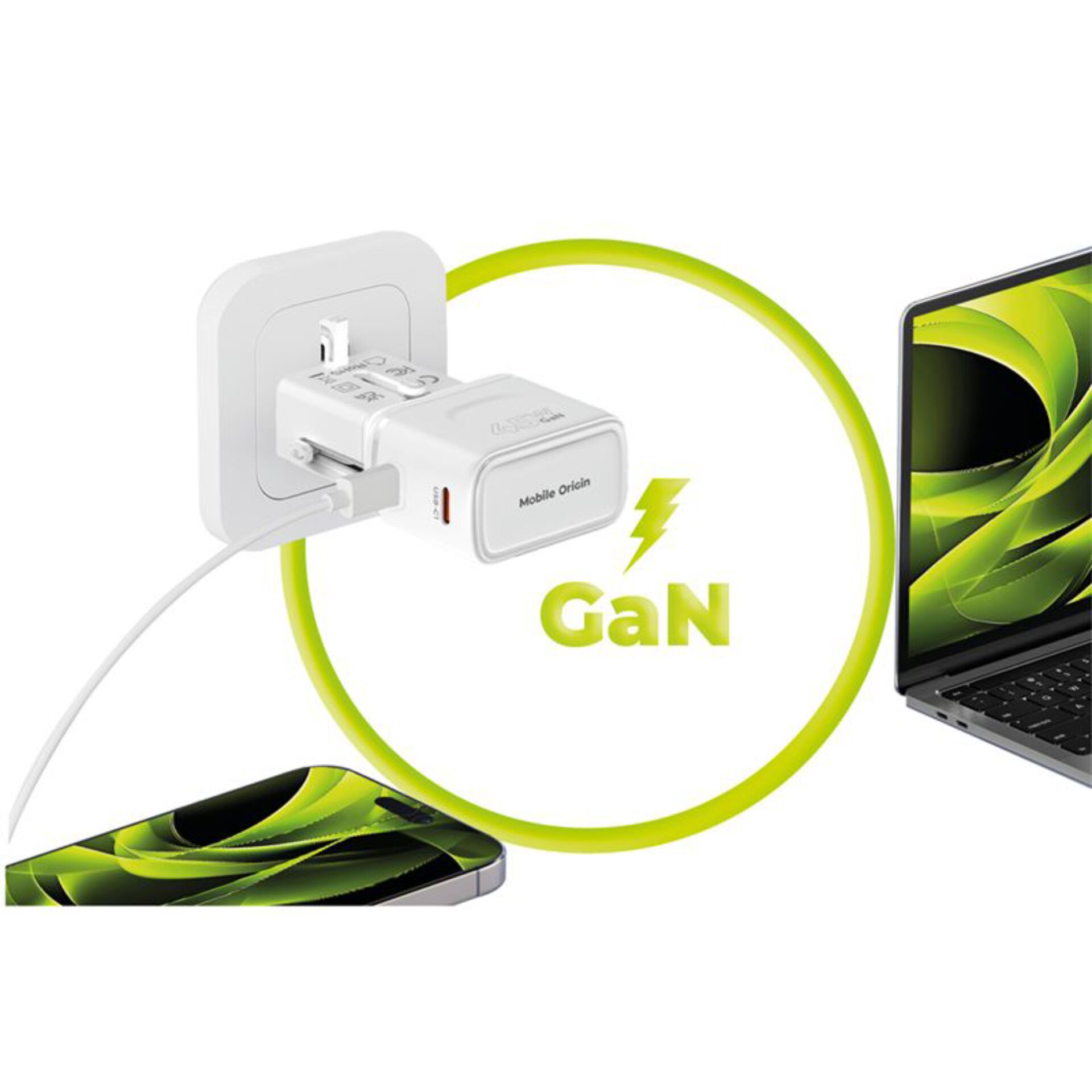 Ladegerät, GaN Adapter, USB-Cable, Wandsteckdose, USB-Ladegerät