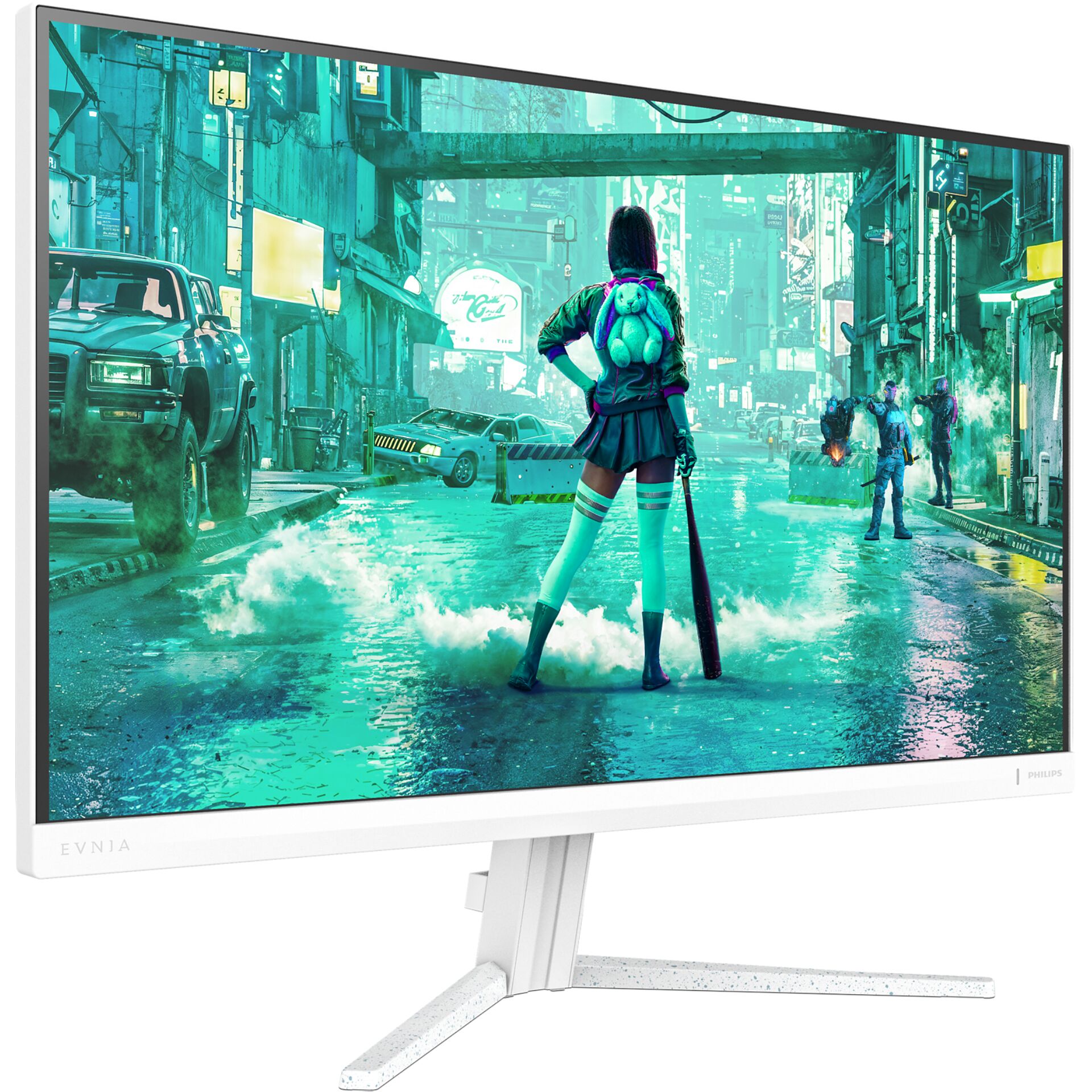Gaming-Monitor, weißer Rahmen, IPS-Display, hohe Bildwiederholrate, verstellbarer Standfuß