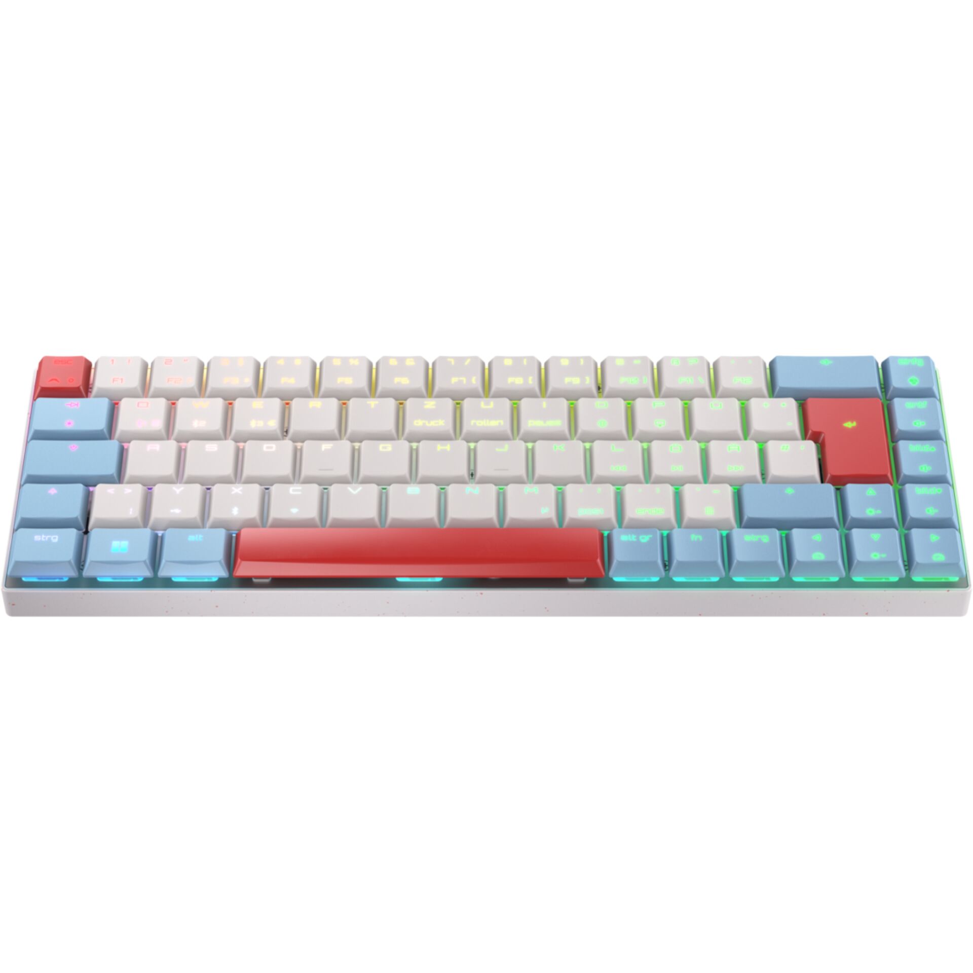mechanische Tastatur, RGB, Mehrfarbig, Top-Kappen, weiße Basis