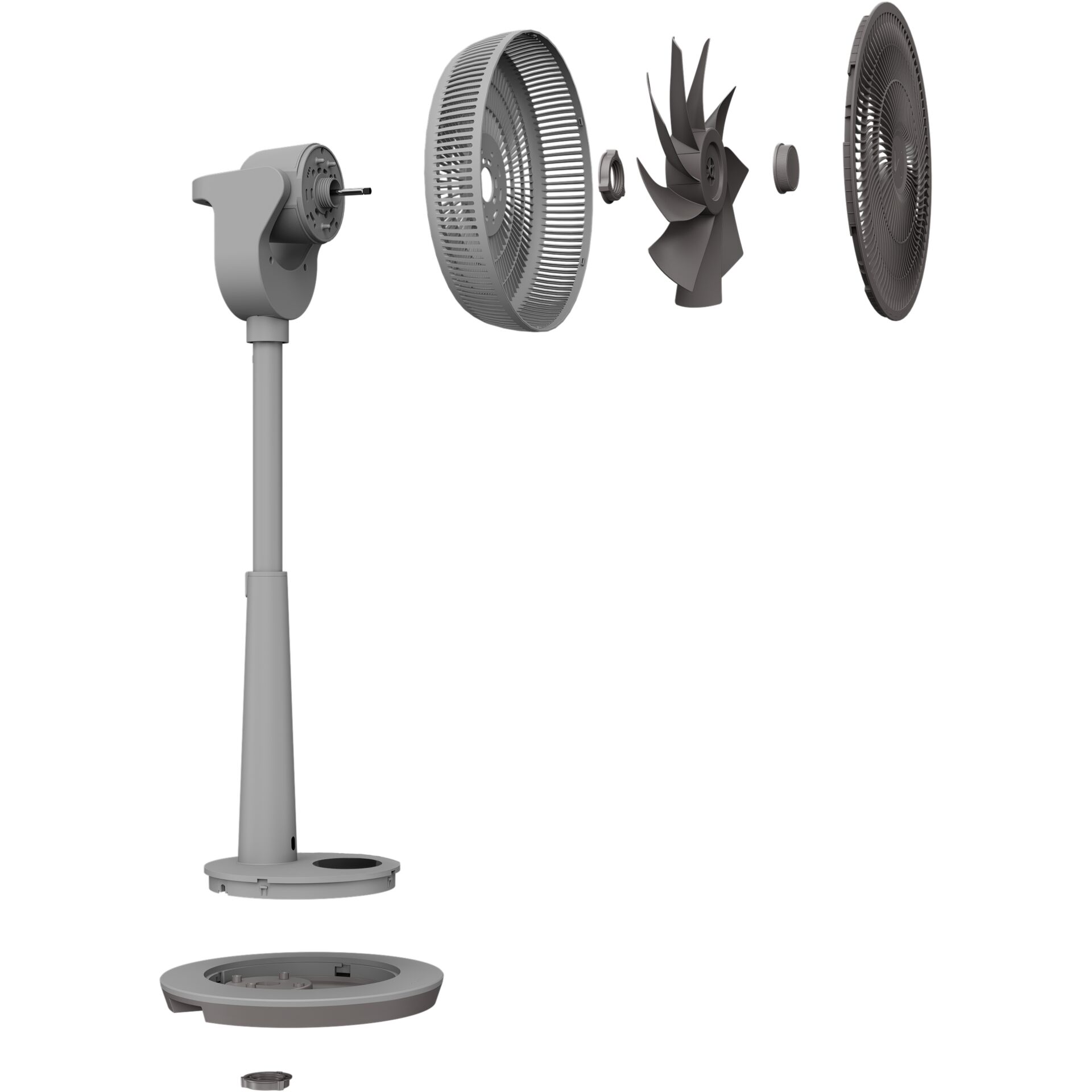 Ventilator, Ceiling fan, Fan blade, Motor housing, Disassembled parts