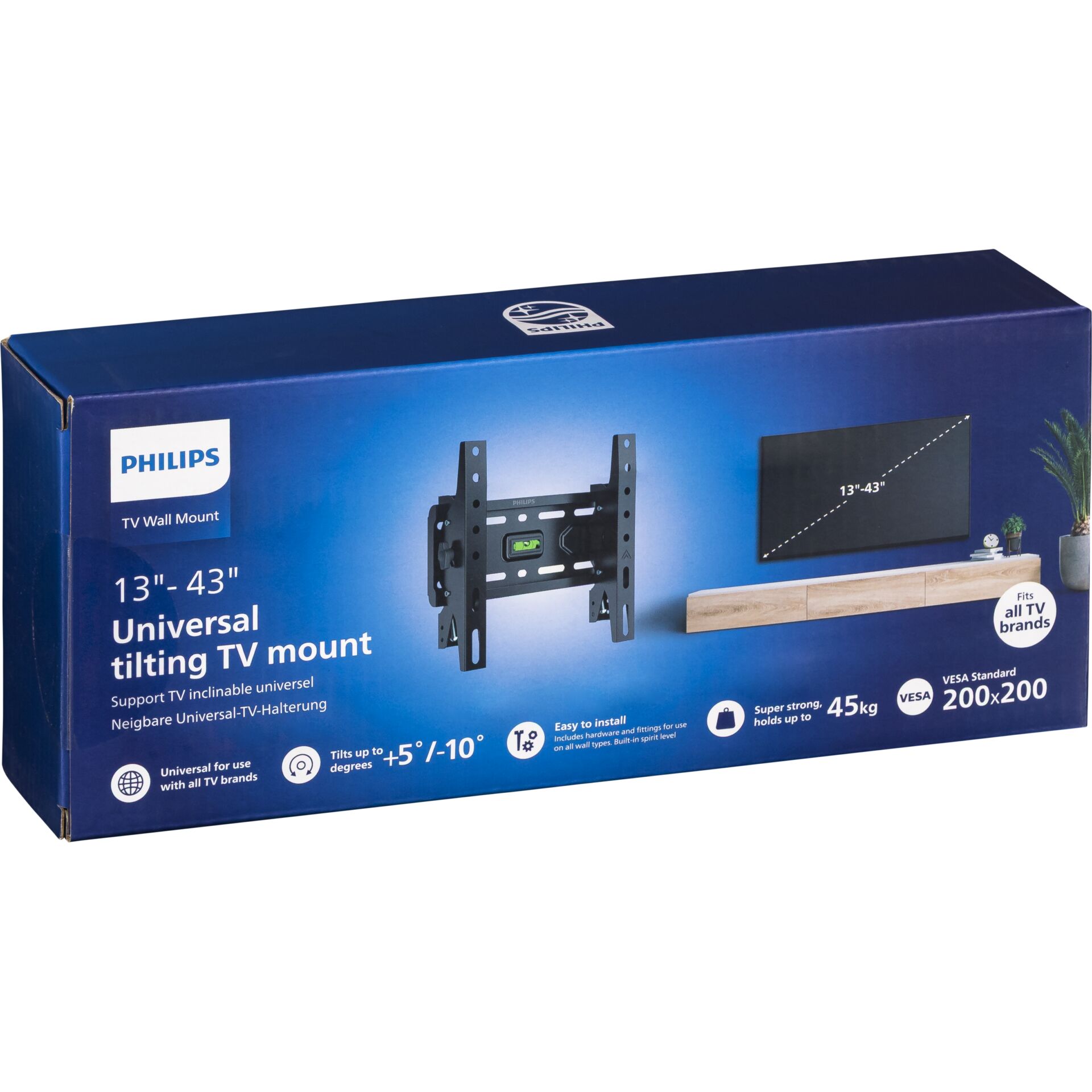 TV-Halterung, Neigbar, Universell, 13-43 Zoll, VESA 200x200