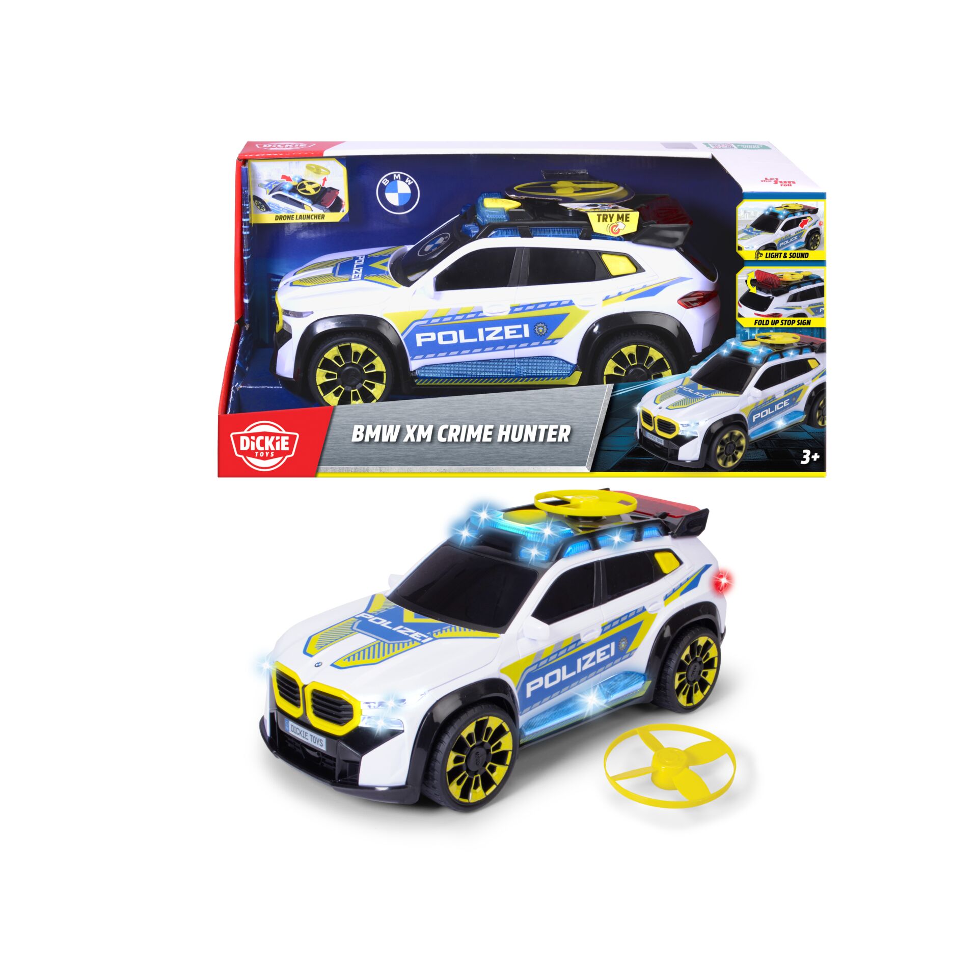 Spielzeugauto, Polizei, BMW, Helikopter, Propeller