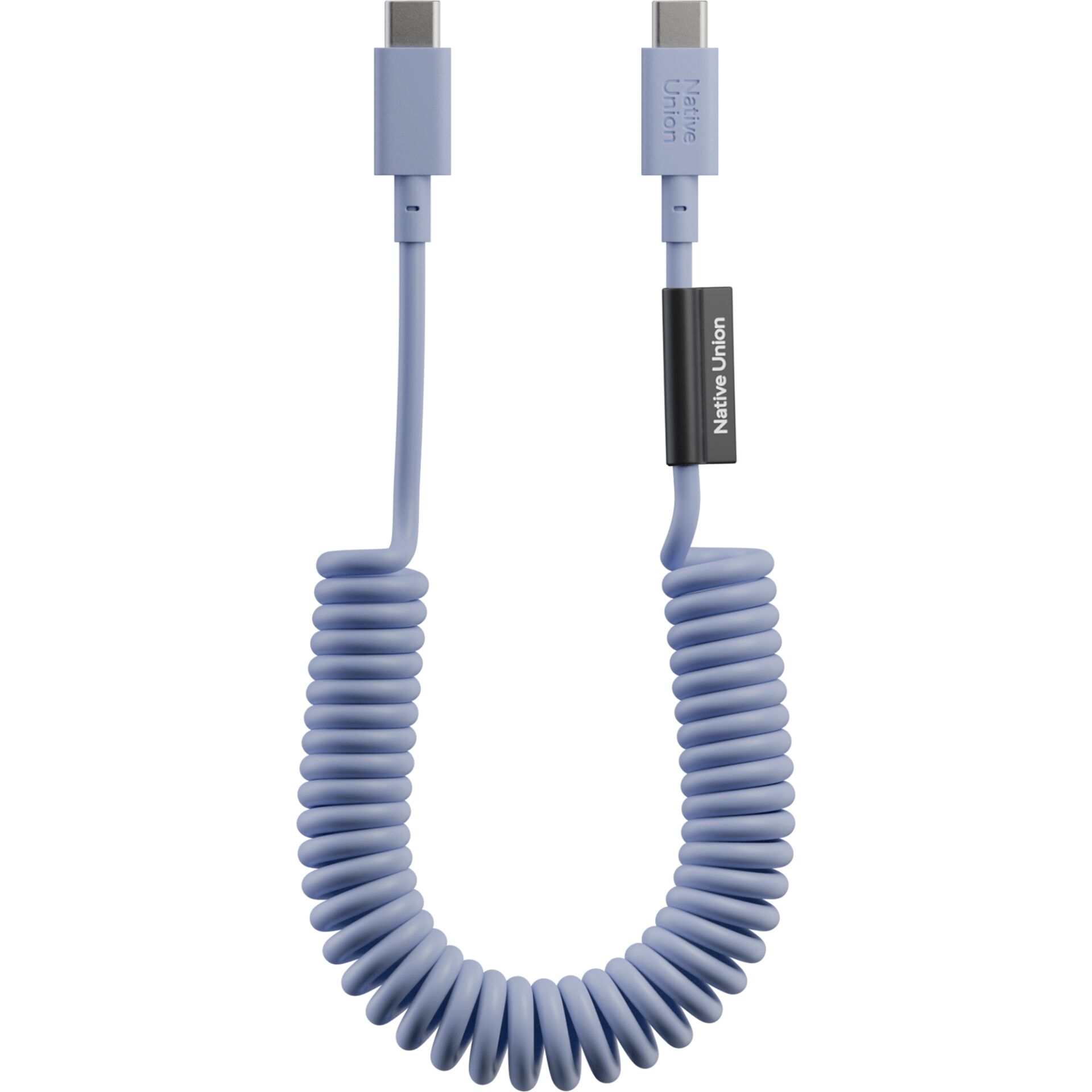 USB-C-Kabel, Coiled-Kabel, lila Kabel, Spiralkabel, ordentliches Kabelmanagement