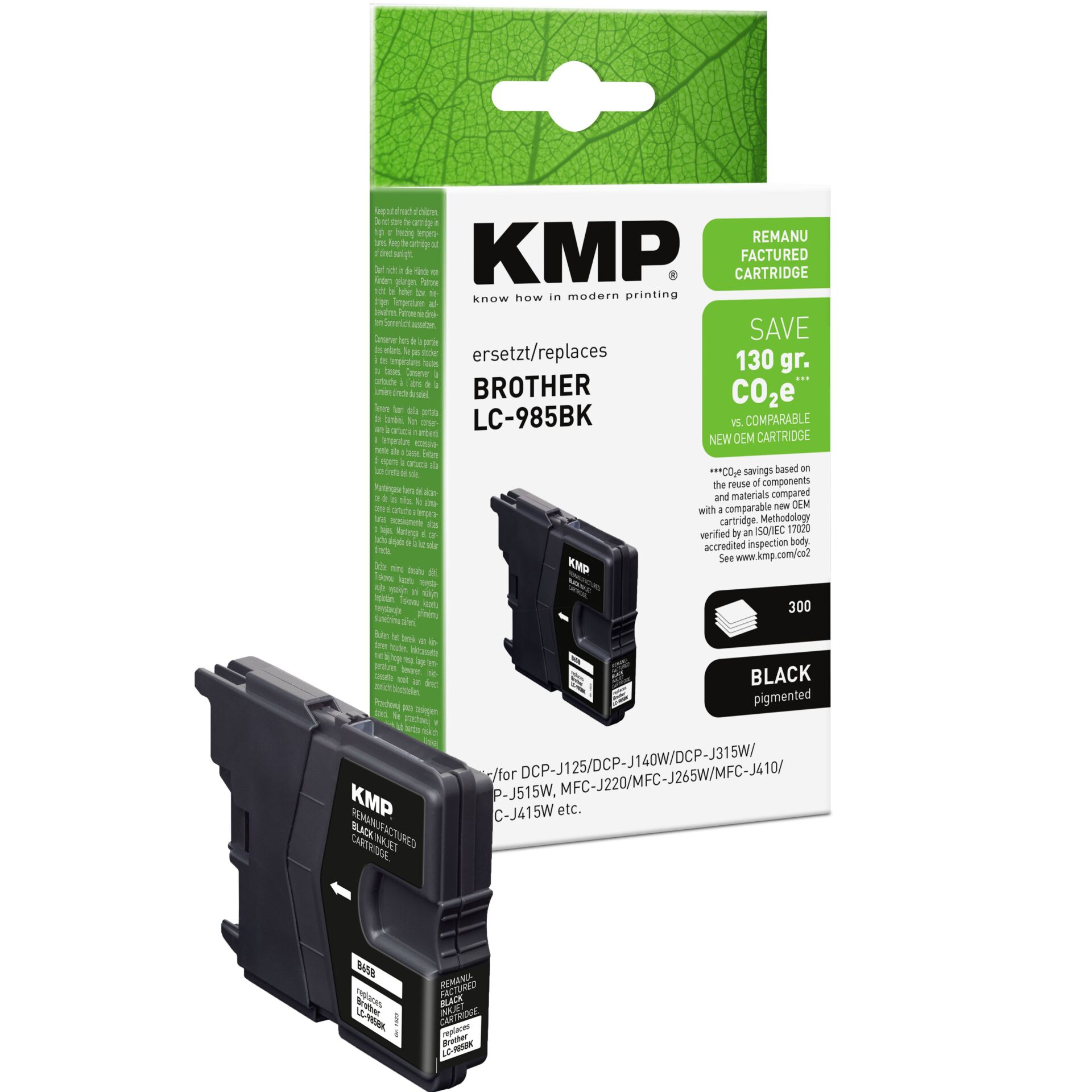 Adapter, Elektronik, Computer-Ausrüstung, Computerausrüstung, QR-Code, KMP Cartridge, Brother LC-985BK, Tintenpatrone, Schwarz, Druckerpatrone