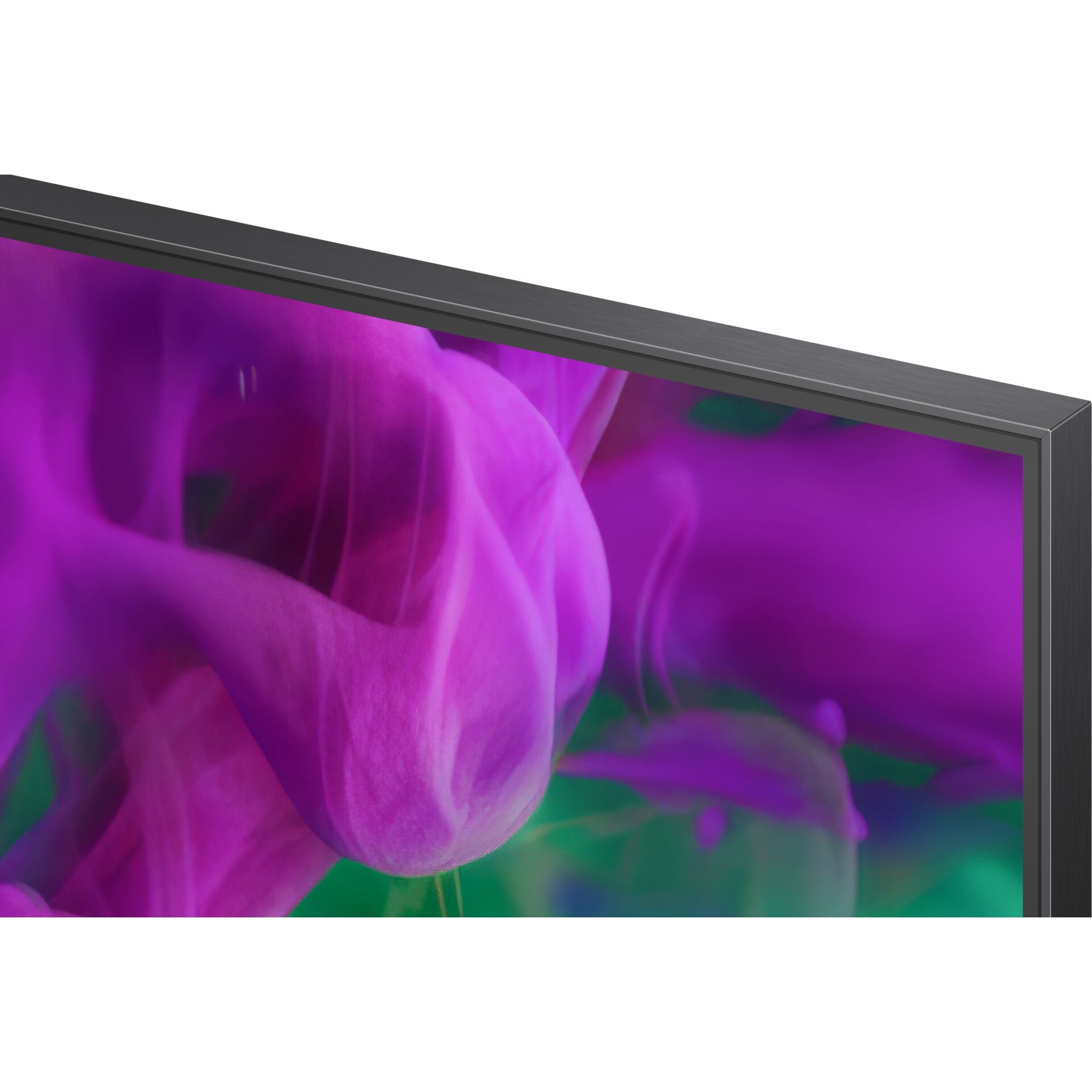 TV, Monitor, LED, Purple flower image, Edge frame