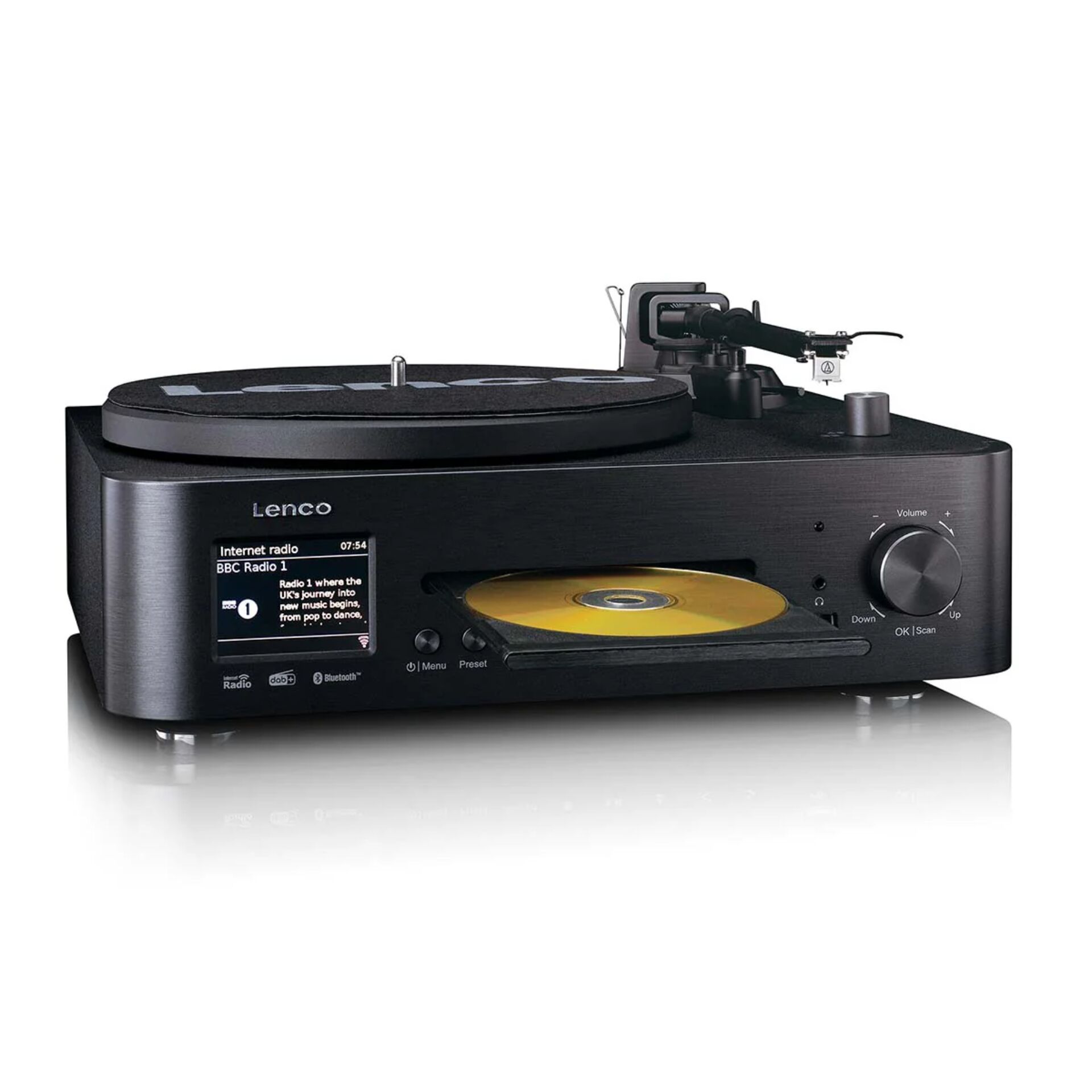 Turntable, Vinyl, Plattenspieler, USB/Bluetooth, Tonarm