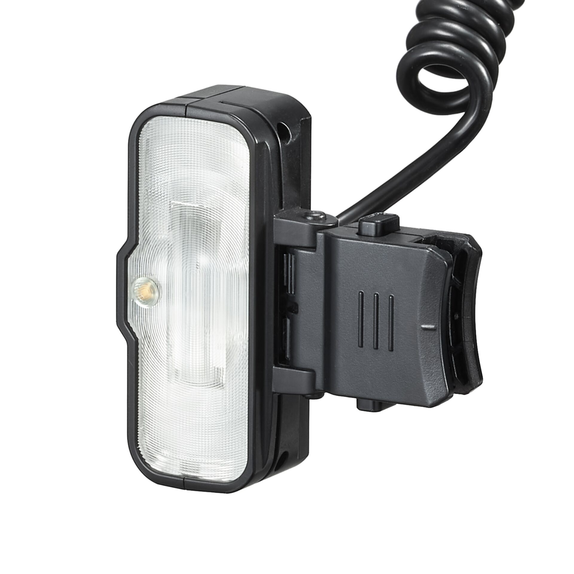 Fahrradlampe, LED-Lampe, Klemmlampe, Kabelsalat, Spiralkabel
