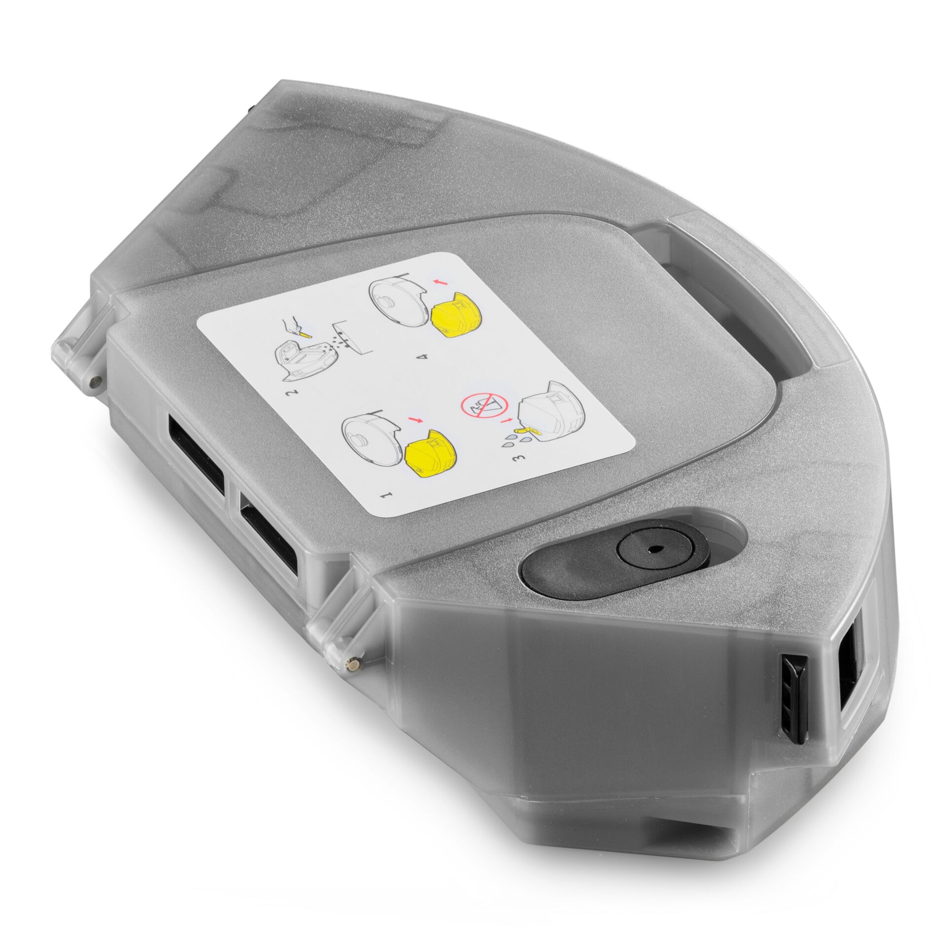 Druckerpatrone, Kassette, Gummiabdeckung, Tintenpatrone?, Stückzahl?, Luftpolster-Verbrauchsmaterial, Sicherheitsverschluss, Gehäuse, Adapter, Display-ähnliches Symbol