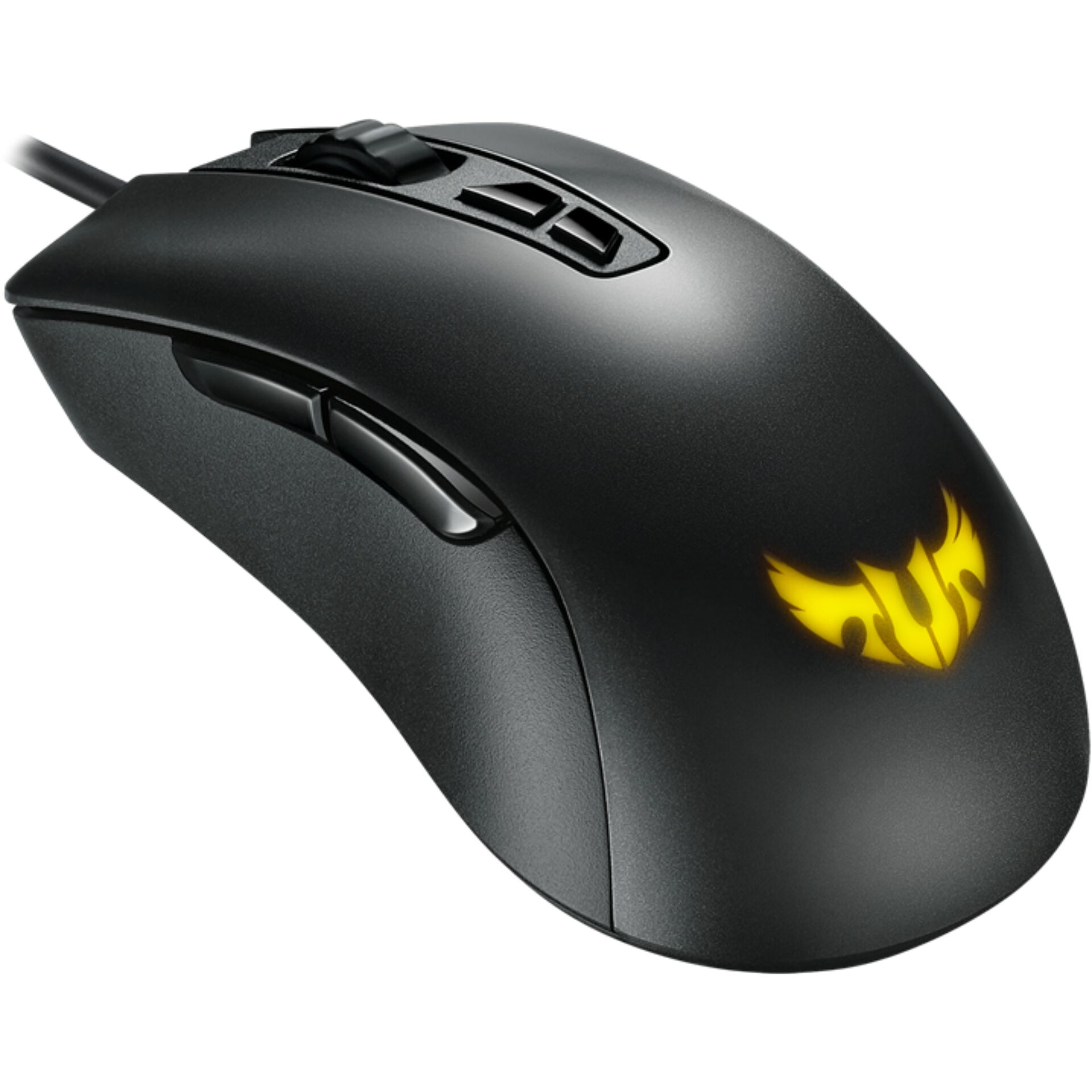 Gaming-Maus, verkabelte USB-Maus, ergonomisch, schwarz, Logo gelb