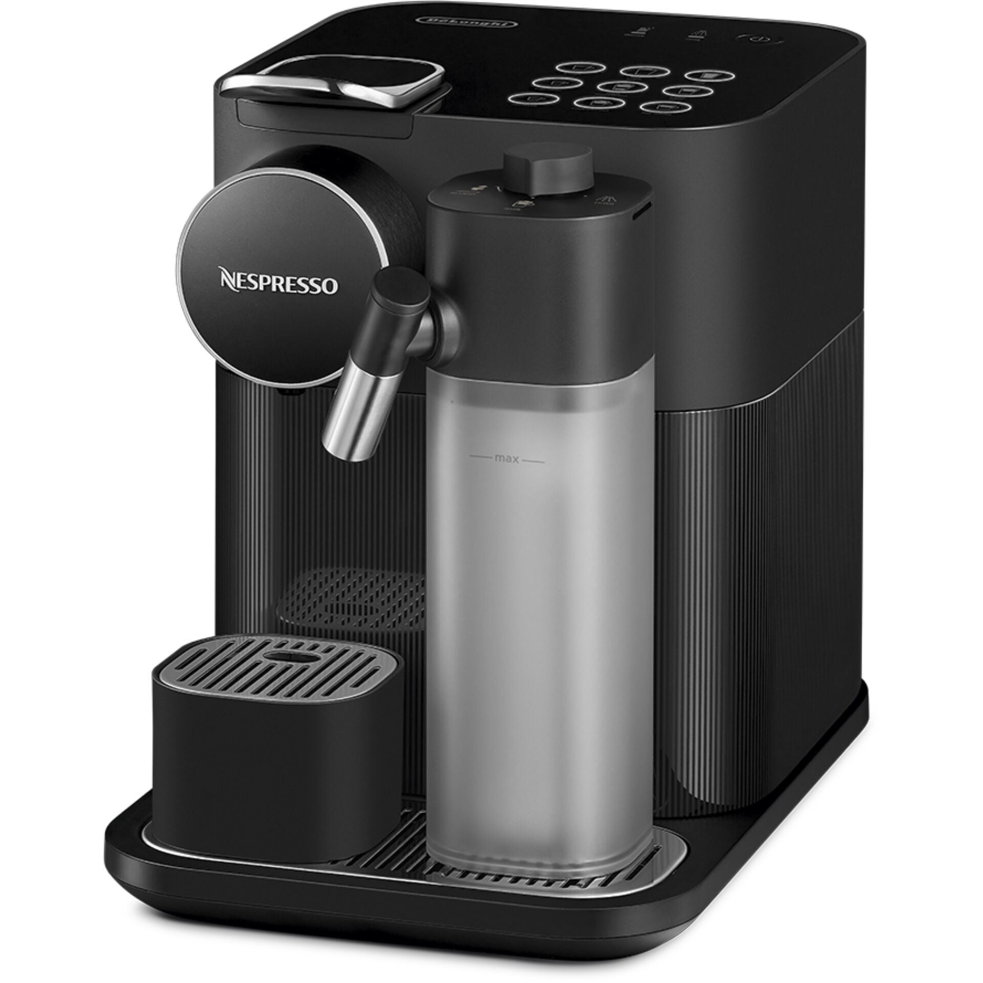 Pokal, Pokal, Espresso machine, Kaffeeautomat, Espressomaschine, Maschine, Kaffeezubereitung, Kaffeemaschine, Espresso Maschine, Kapselmaschine, Milchbehälter, Silber/Schwarz
