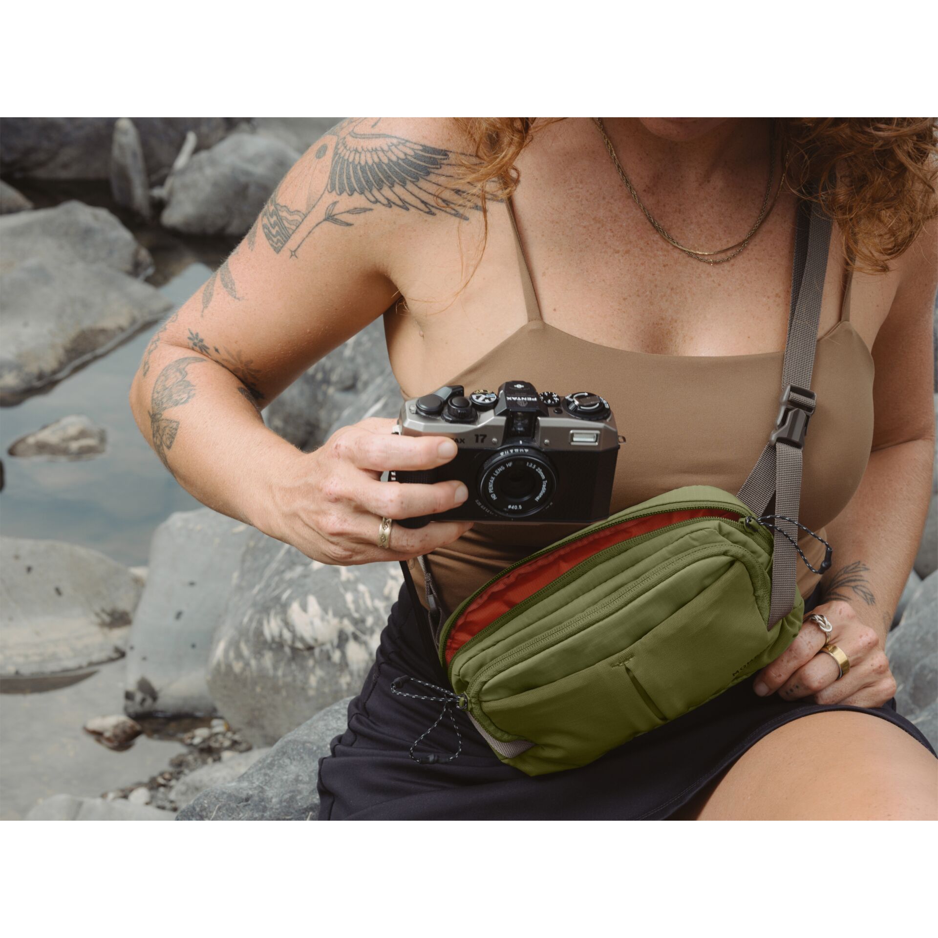 kamera, messsucher, tasche, gürteltasche, outdoor