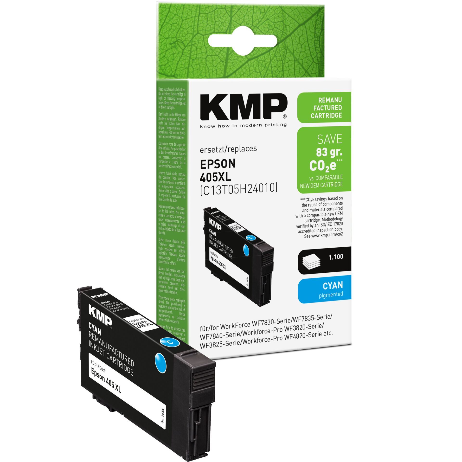 Adapter, Elektronik, Computer-Ausrüstung, Computerausrüstung, QR-Code, Tintenpatrone, KMP, Cyan, EPSON kompatibel, XL-Tintenpatrone