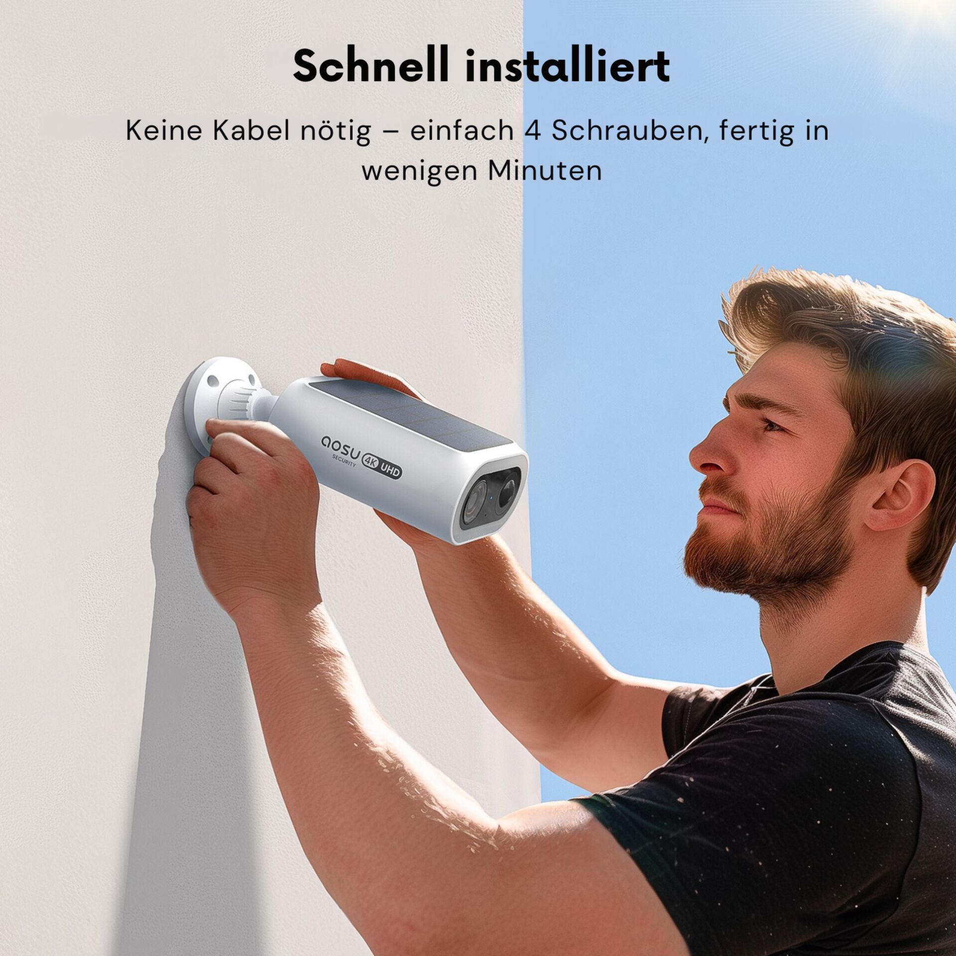 Sicherheitskamera, Außenkamera, Überwachung, Wandmontage, UHD-Video