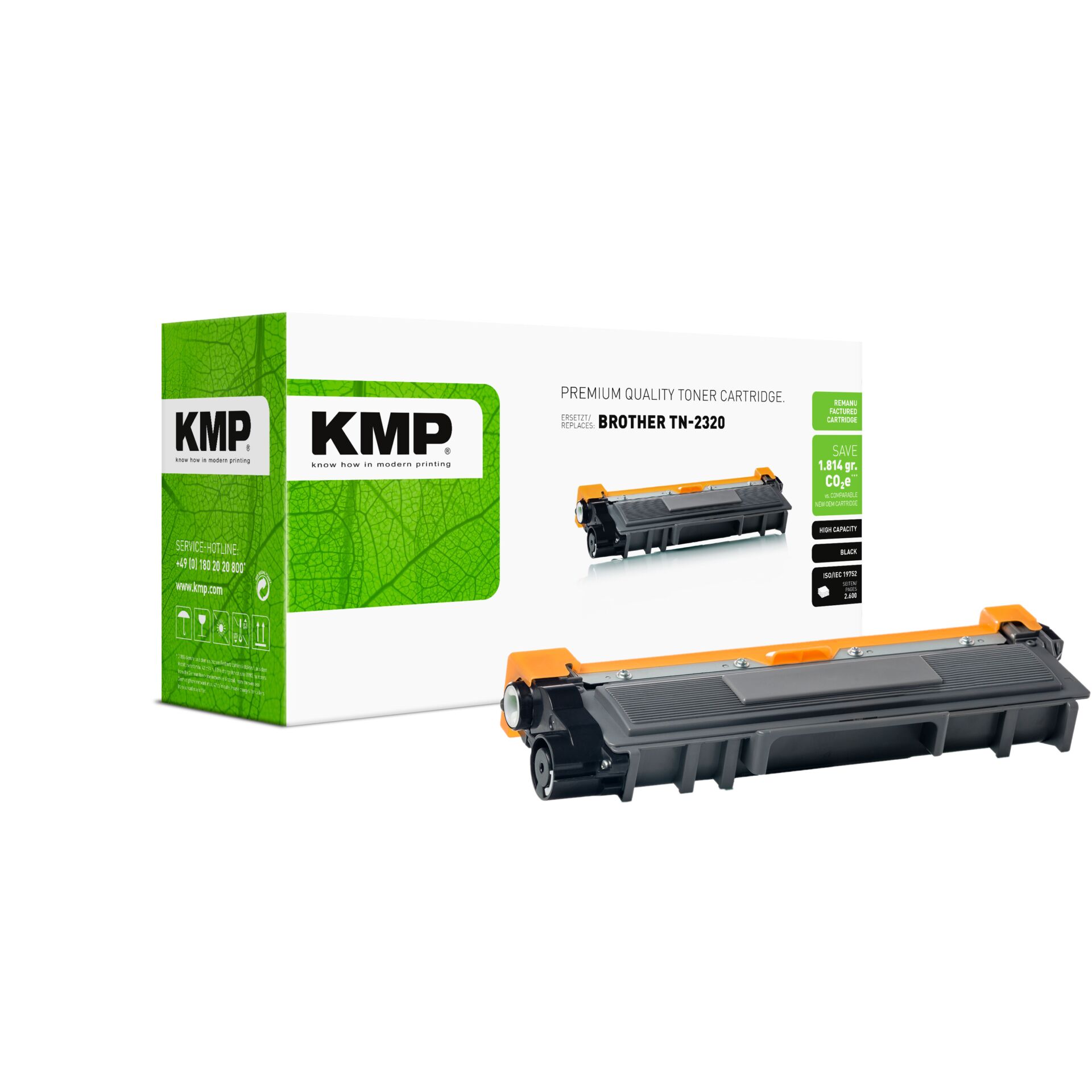 Computerausrüstung, Elektronik, Hardware, Adapter, Tonerpatrone, TN-2320, KMP toner, Schwarz/gelebt, Kompakt cartridge