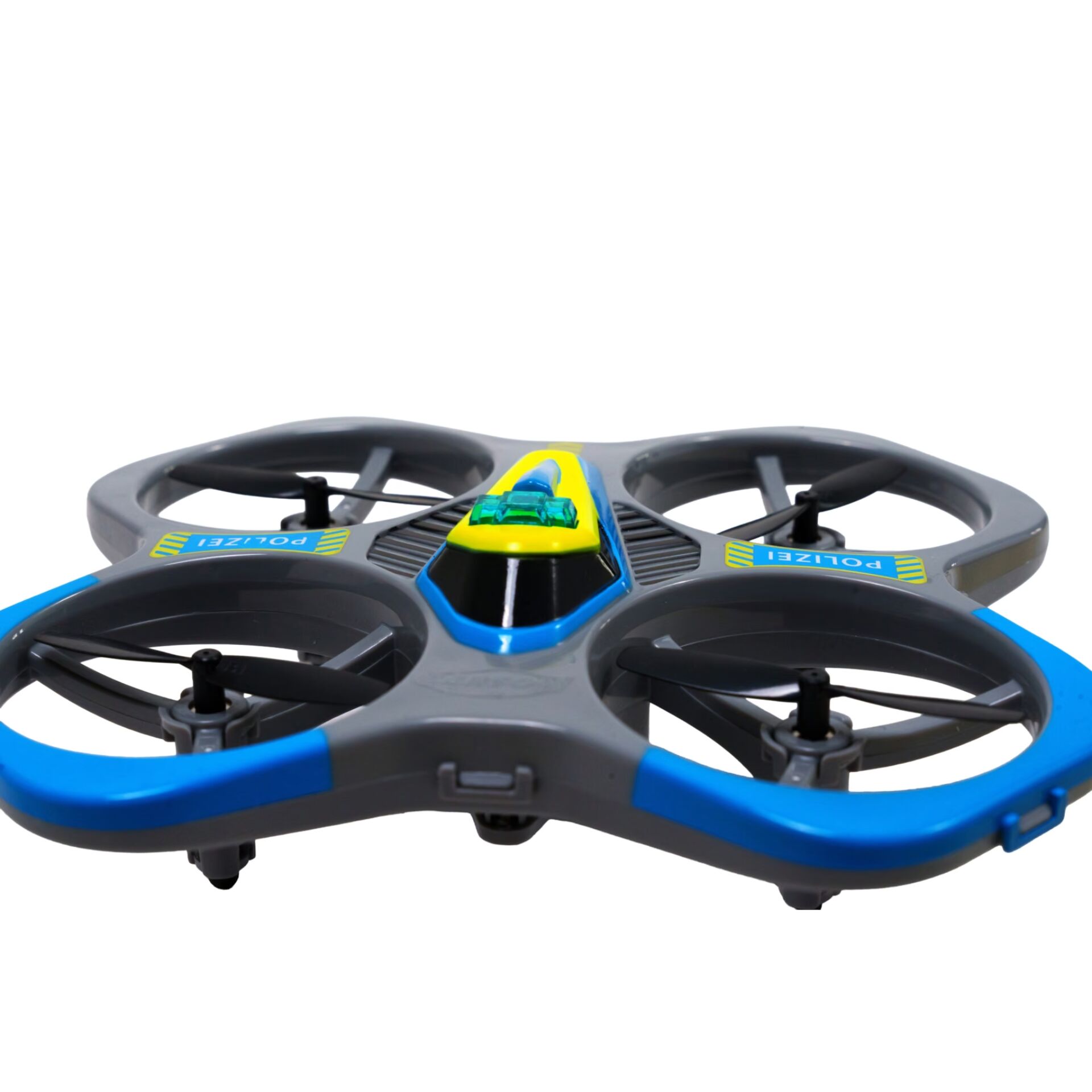 quadrocopter, drone, Propeller, blau-grau, Kamerahalterung