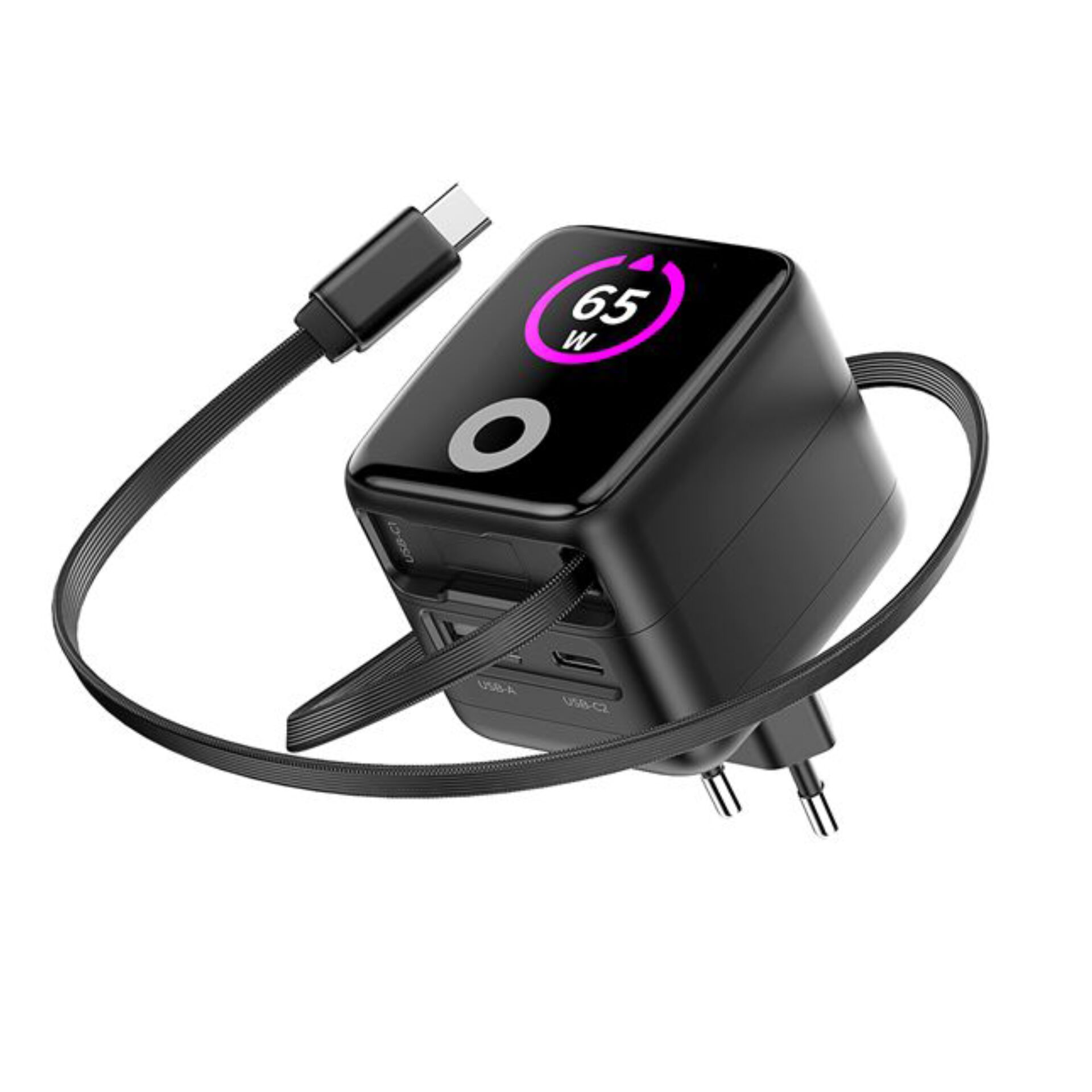 Smartwatch-Ladegerät, Ladestation, USB-C, Adapter, Schwarz