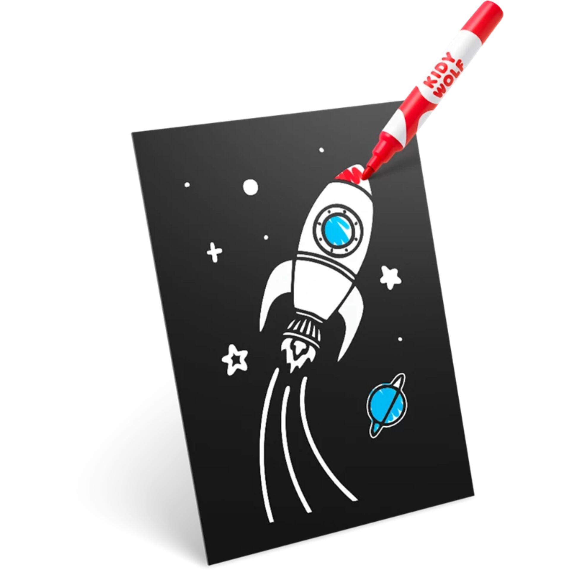 Rakete, White Rakete, Marker Zeichnung, Weltraum Motiv, Space Rocket