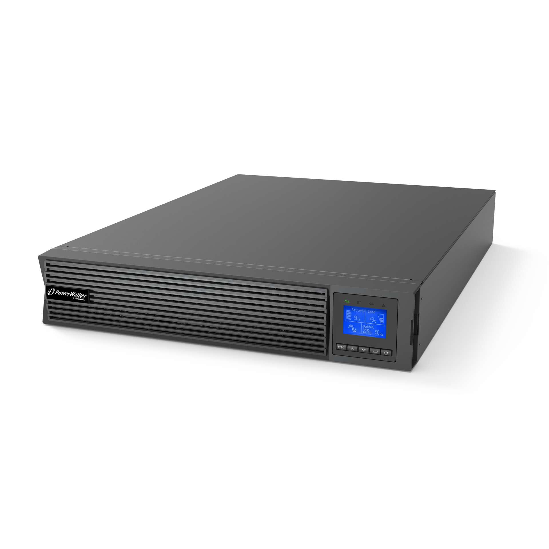 Server, Stromversorgung, Rackmount, LCD-Anzeige, Grau