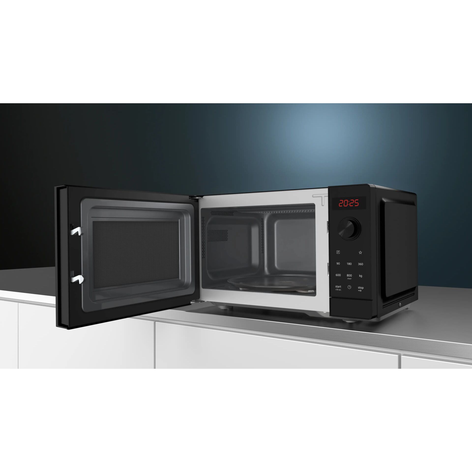 Mikrowelle, Backofen, Blende, digitales Display, schwarz