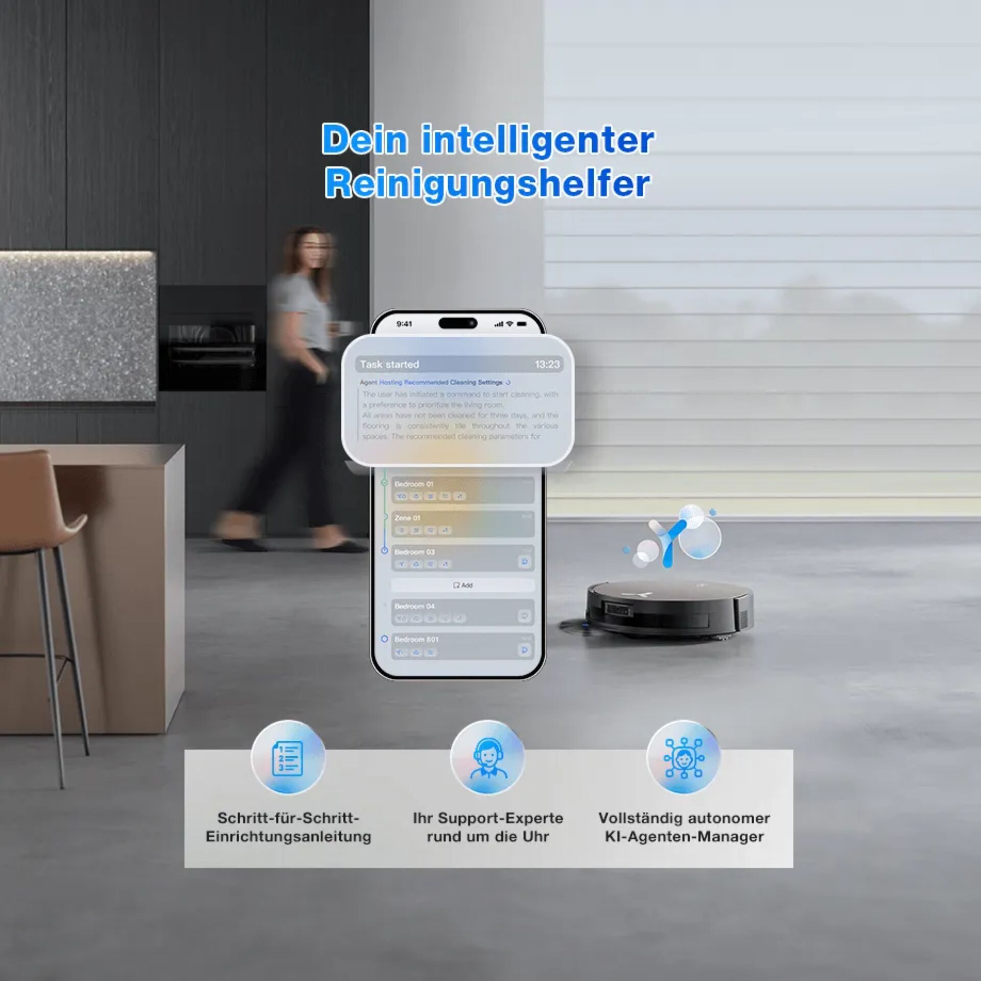 Roboter, Saugroboter, Haushalt, Smartphone-App, Intelligente Reinigung