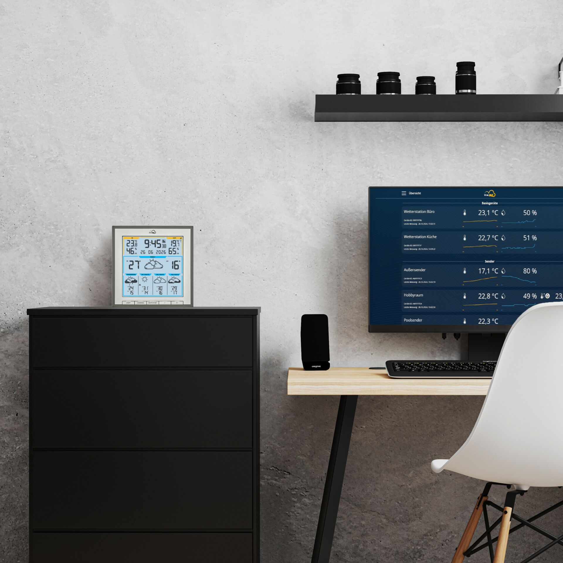 Moebel, Tabelle, Schreibtisch, Elektronik, Sprecher