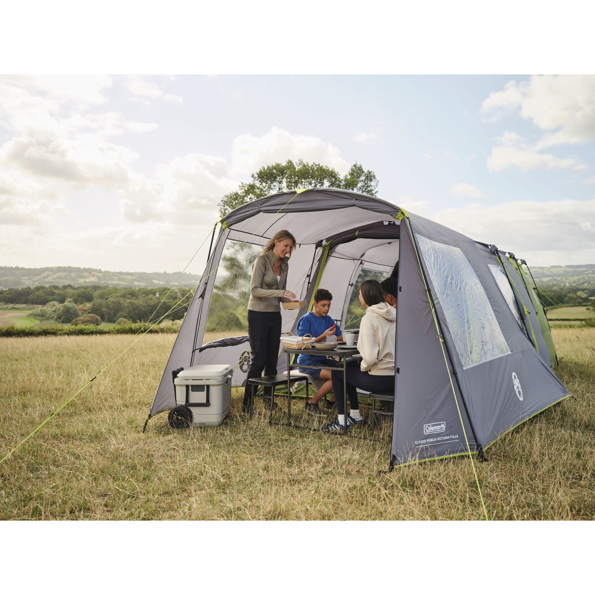 Zelt, Person, Draußen, Campen, Frau