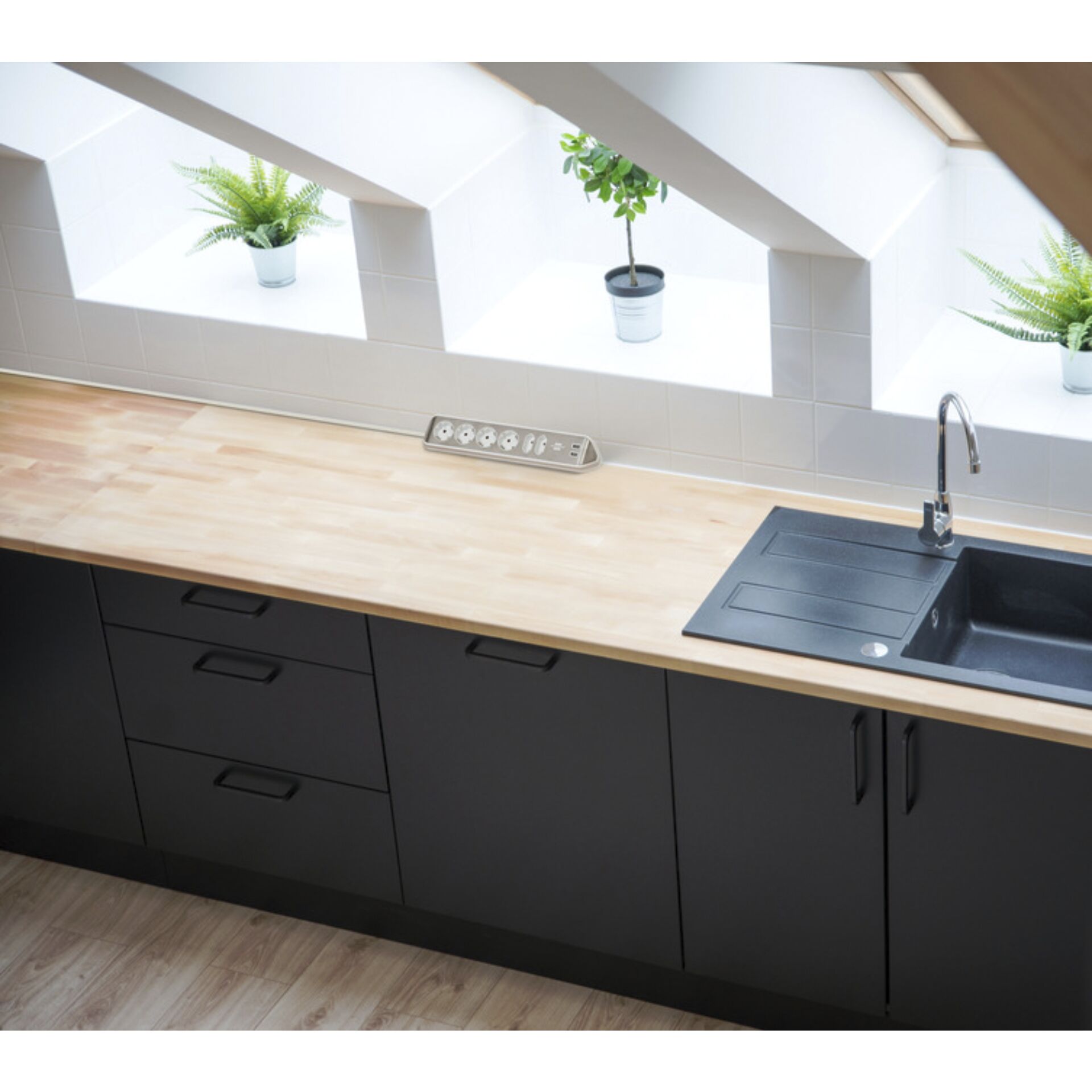 Drinnen, Innenarchitektur, Sinken, Waschbeckenhahn, Pflanze