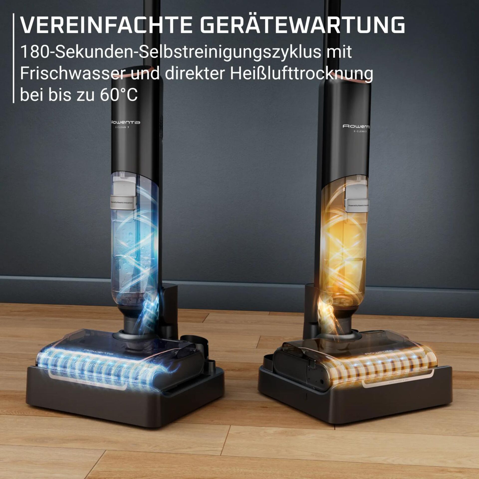 Akku-Staubsauger, Akkusauger, Bodenstaubsauger, Self-cleaning cycle, Heißlufttrocknung
