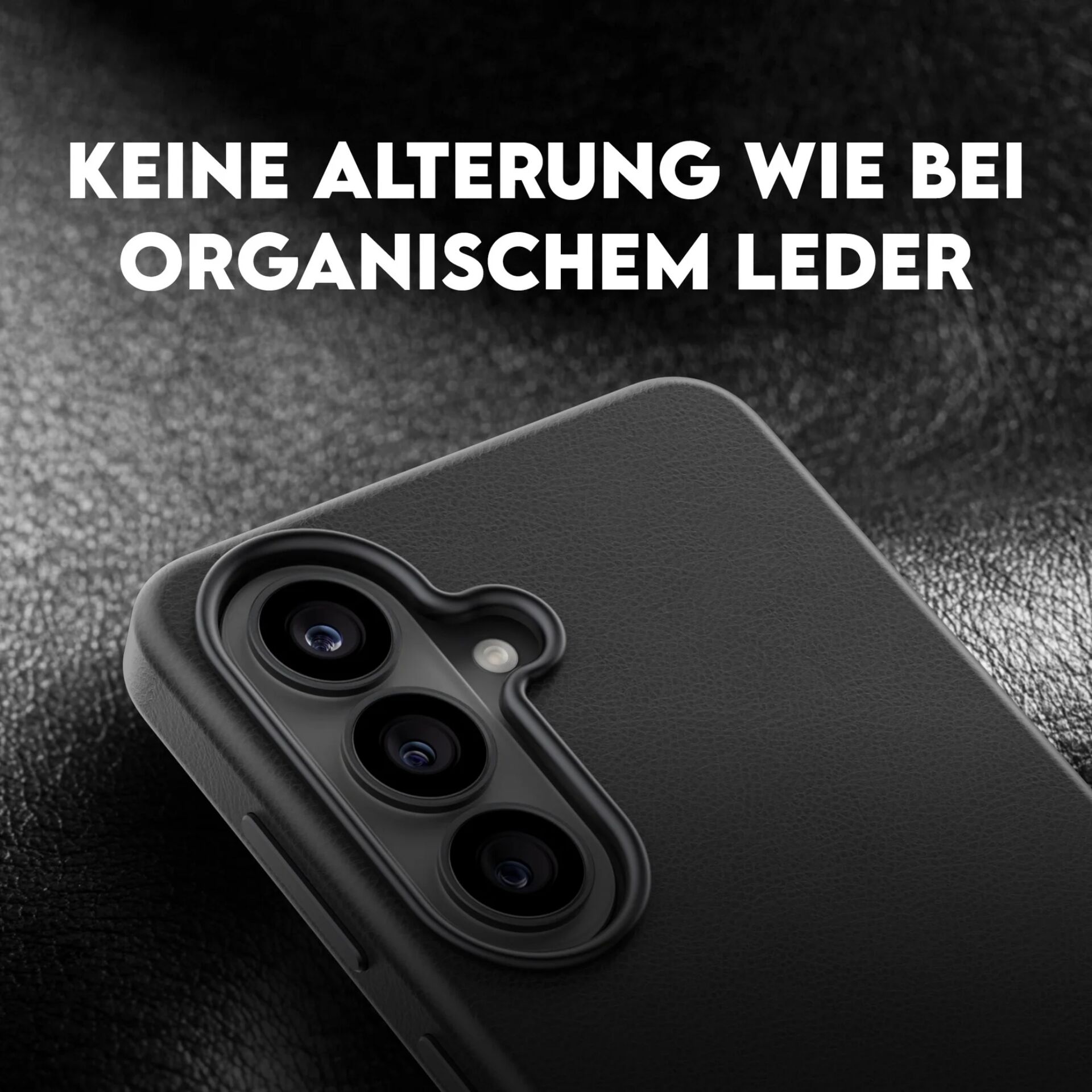 smartphone case, phone case, dreifachkamera, schwarz, lederoptik