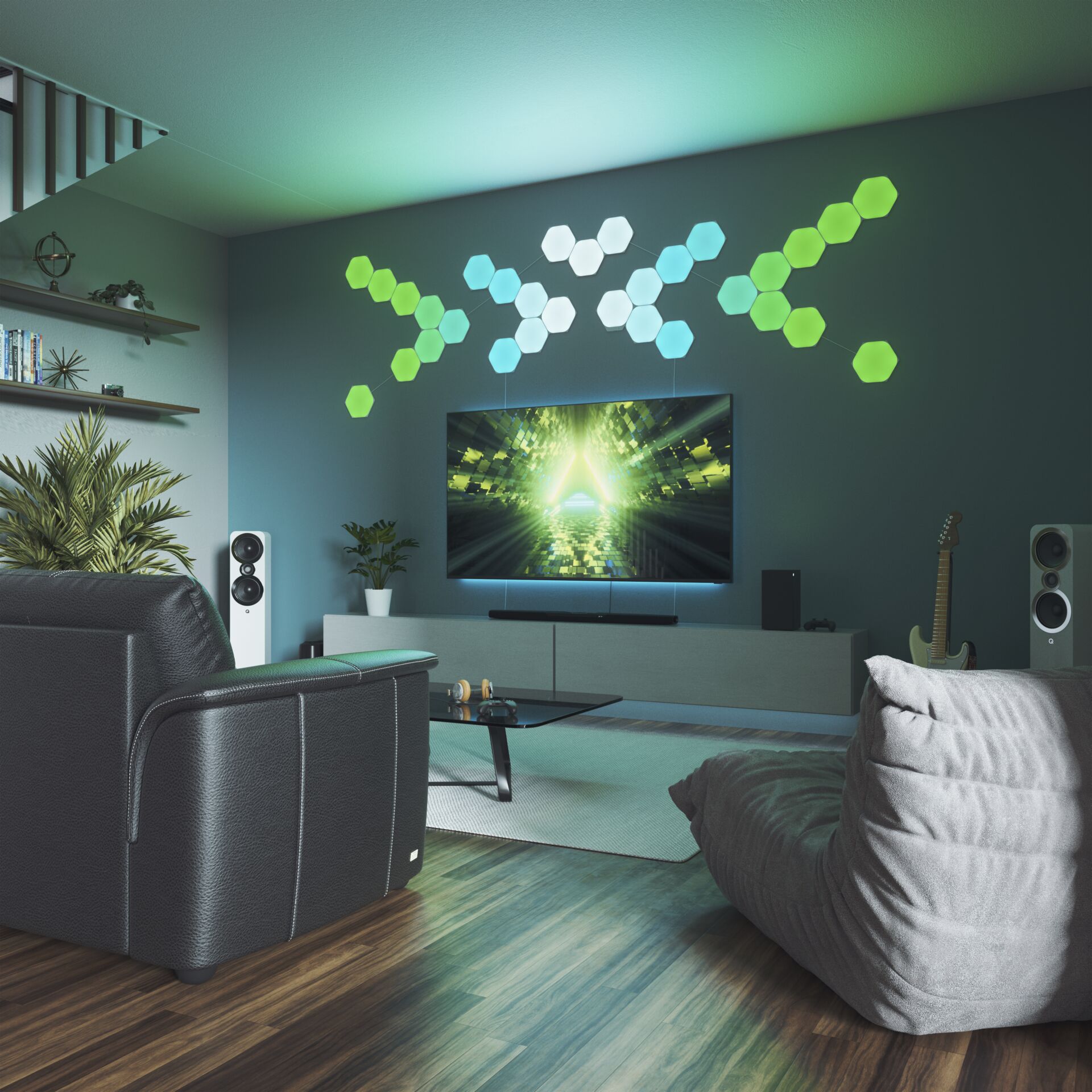 Wohnzimmer, Innenarchitektur, Sprecher, Bildschirm, Überwachen