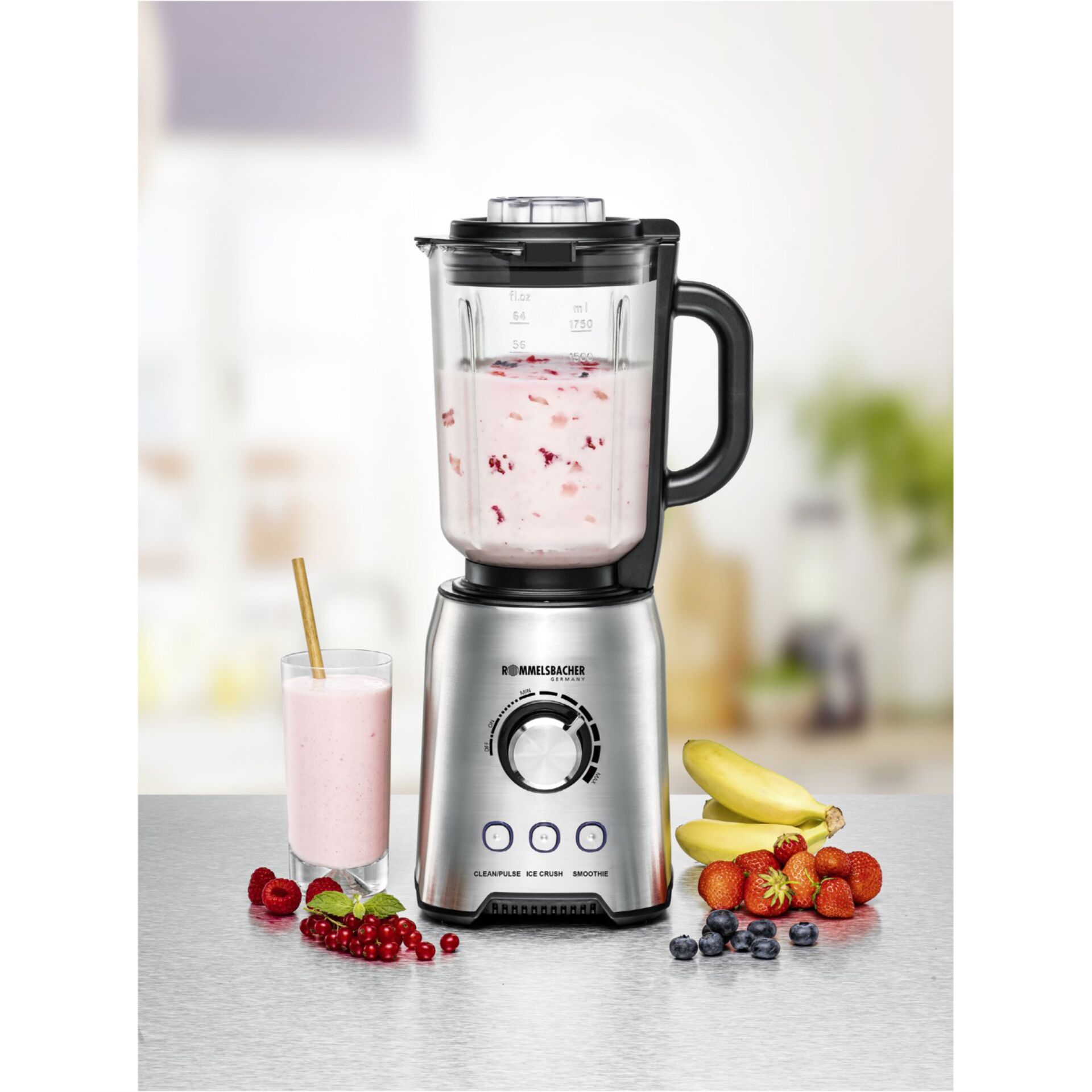 Blender, Sammelbehälter, Messbecher, Stabmixer, Frucht-Püree