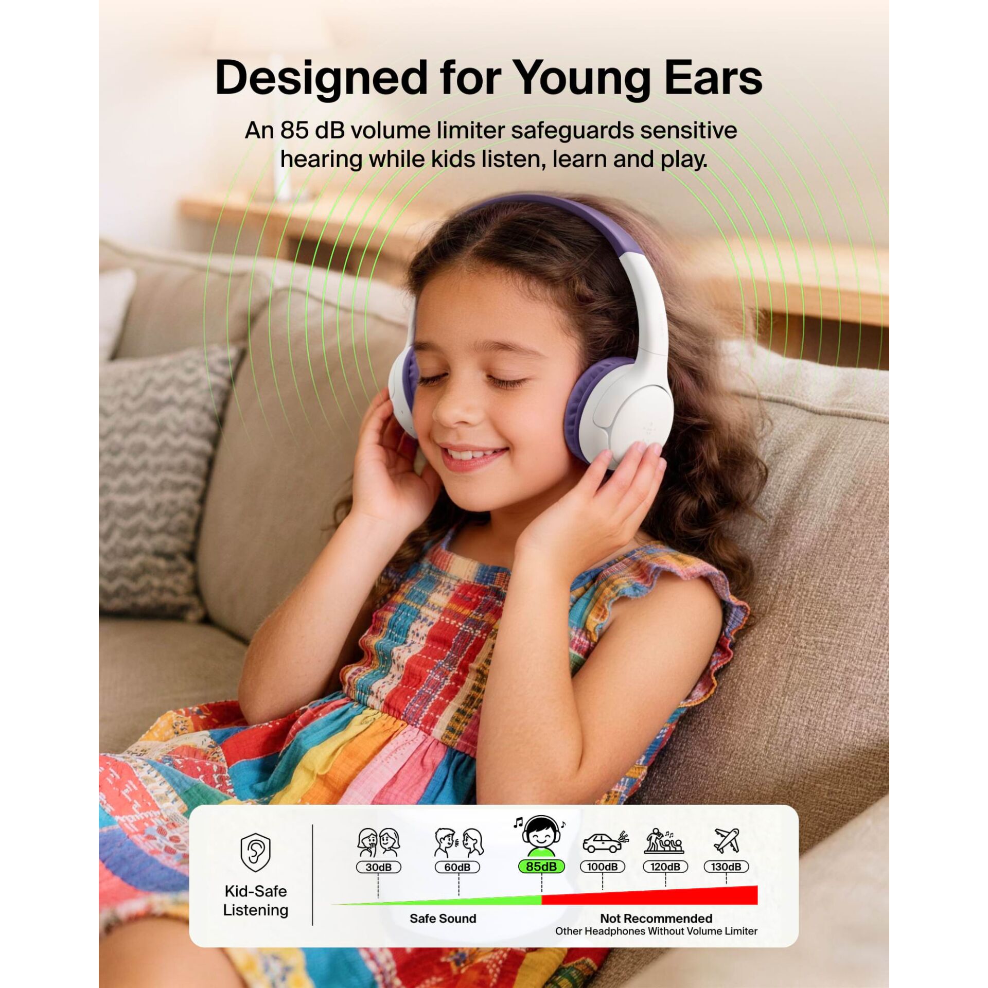 Kopfhörer, Over-Ear, Kindersafe, Lautstärkebegrenzung, Headset