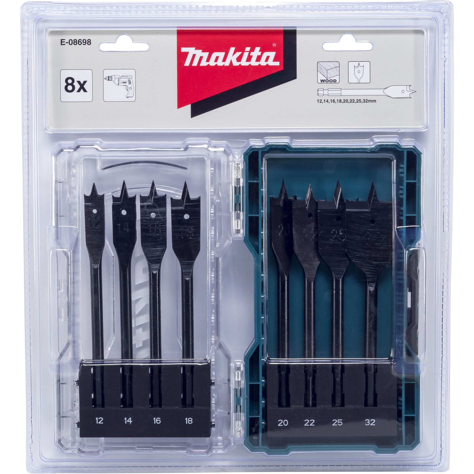 Makita Flachfräsbohrer-Set 8tlg