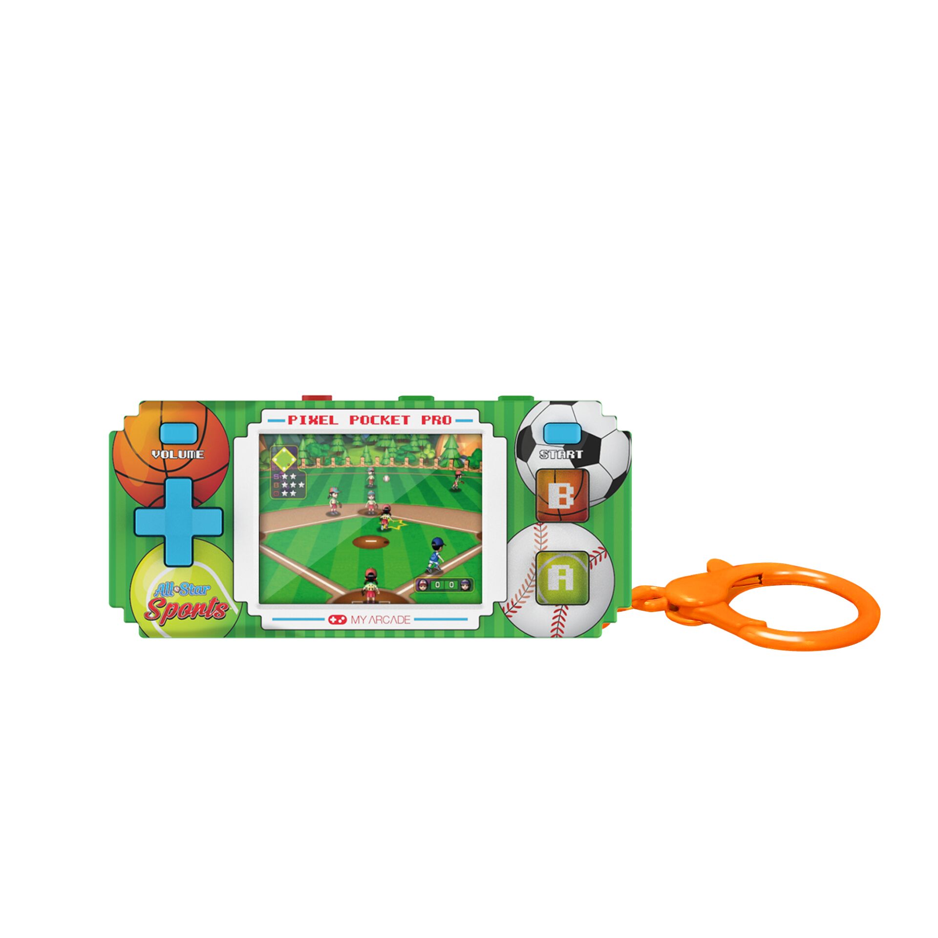 Gaming device, Handheld, Football themed, Colorful, Screen