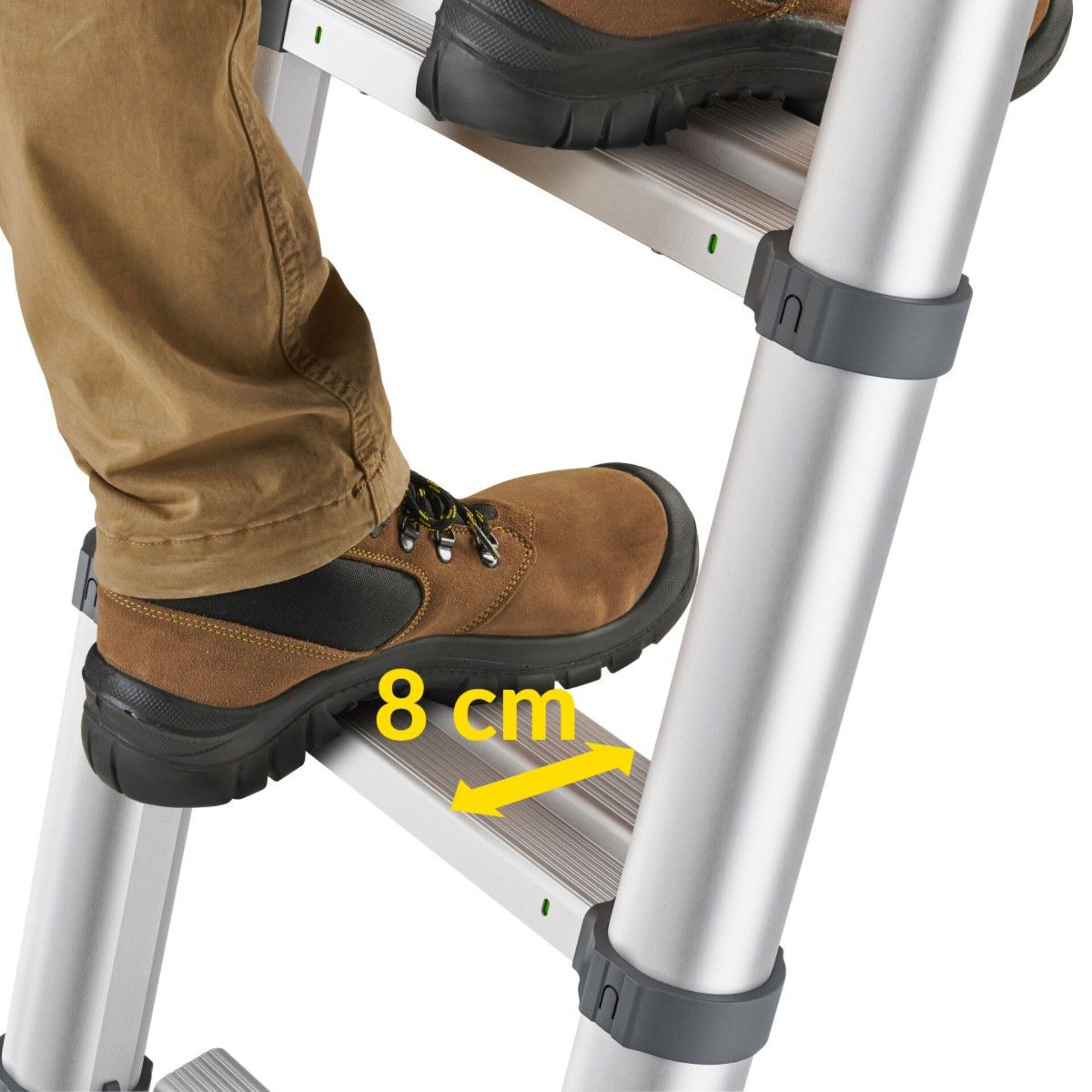 Stufenleiter, Stufen, Trittstufe, Schuh, 8 cm Abstand