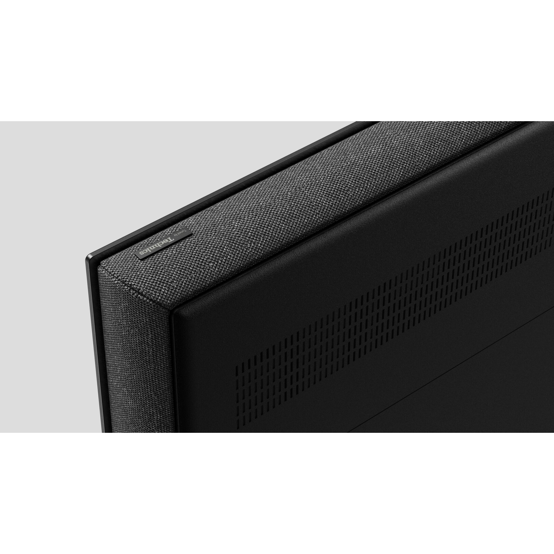TV-Stand, Soundbar-kompatibel, Stofftextur, Belüftungsgitter, Schwarz