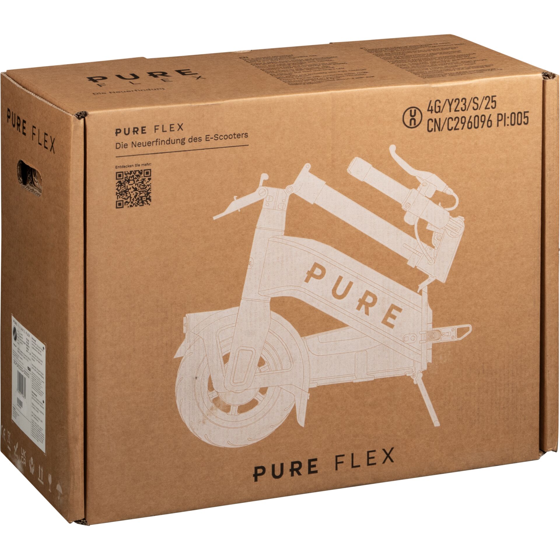 E-Scooter, Faltbox, Holzoptik, Paket, PURE FLEX