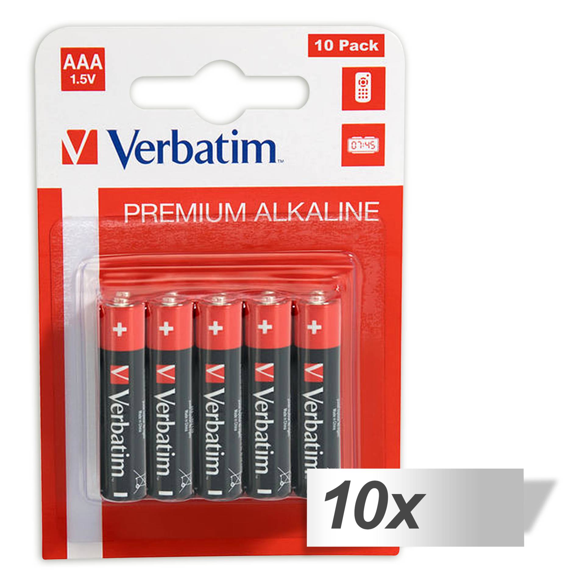 10x10 Verbatim Alkaline Batterie  Micro AAA LR 03            49874