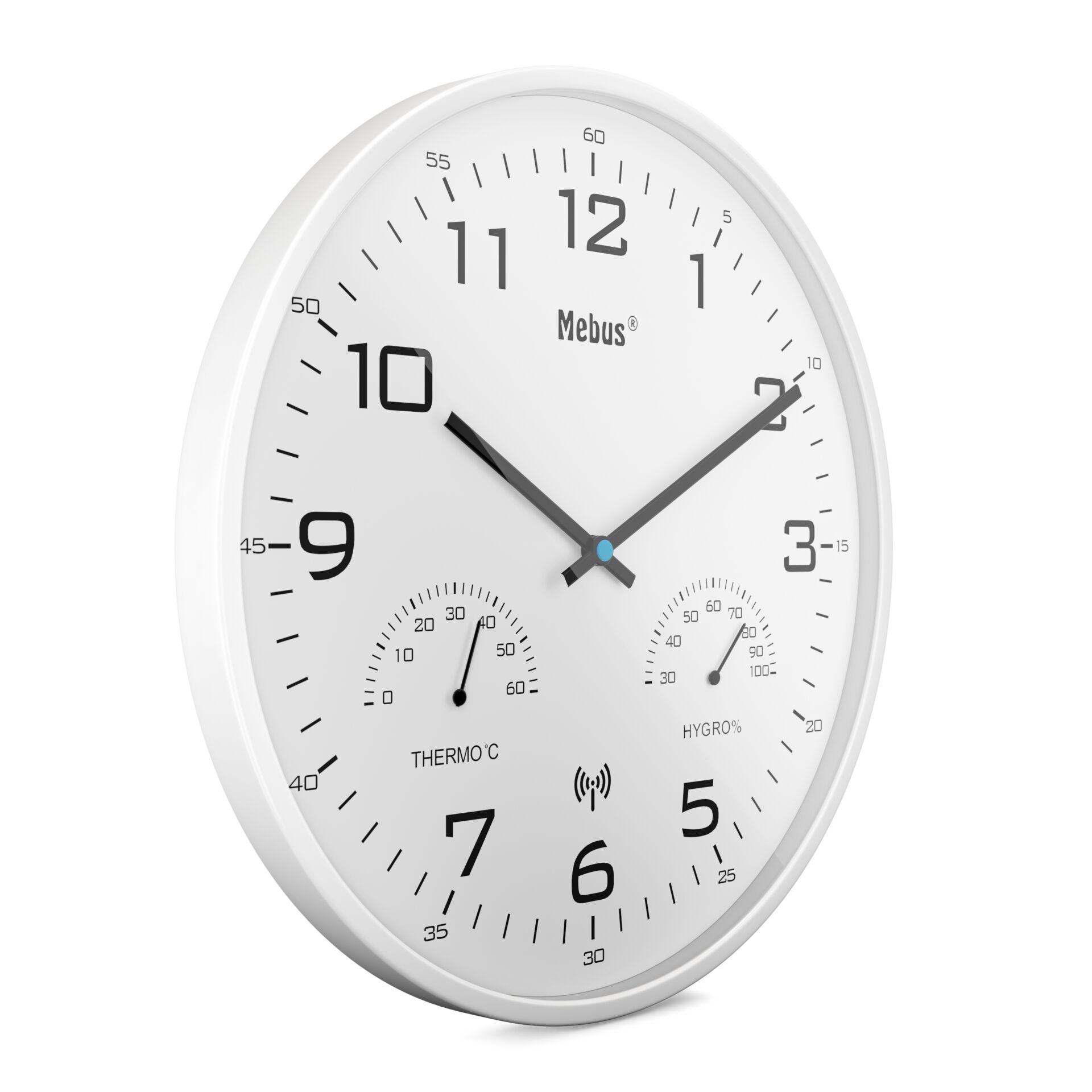 wanduhr, wanduhr mit thermometer, hygrômessung, fabrikschnee?, quartz?