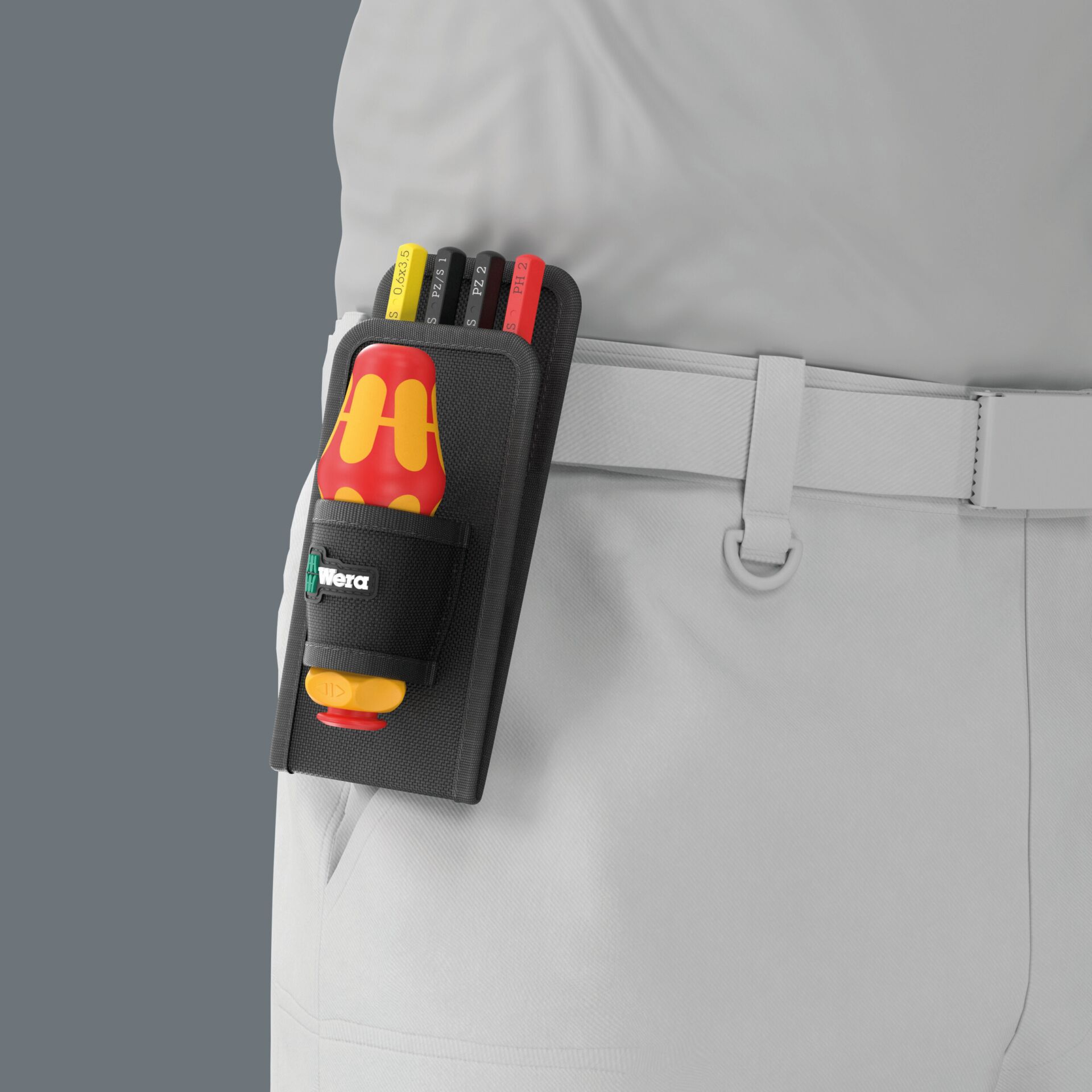 Multitool, Taschenholster, Nagelset, rot gelb, Werkzeugscheide