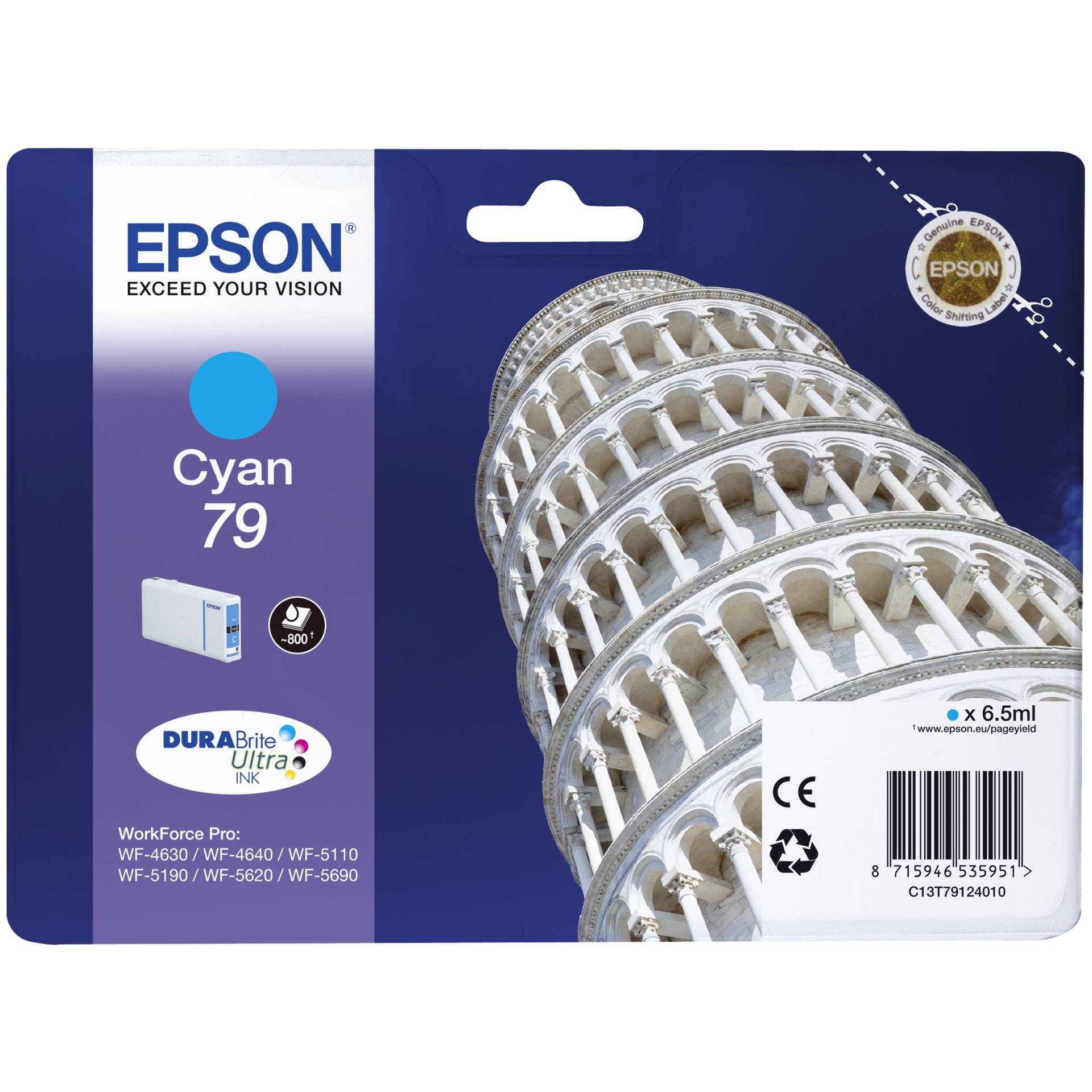 Epson DURABrite Ultra Ink 79  Tintenpatrone cyan        T 7912